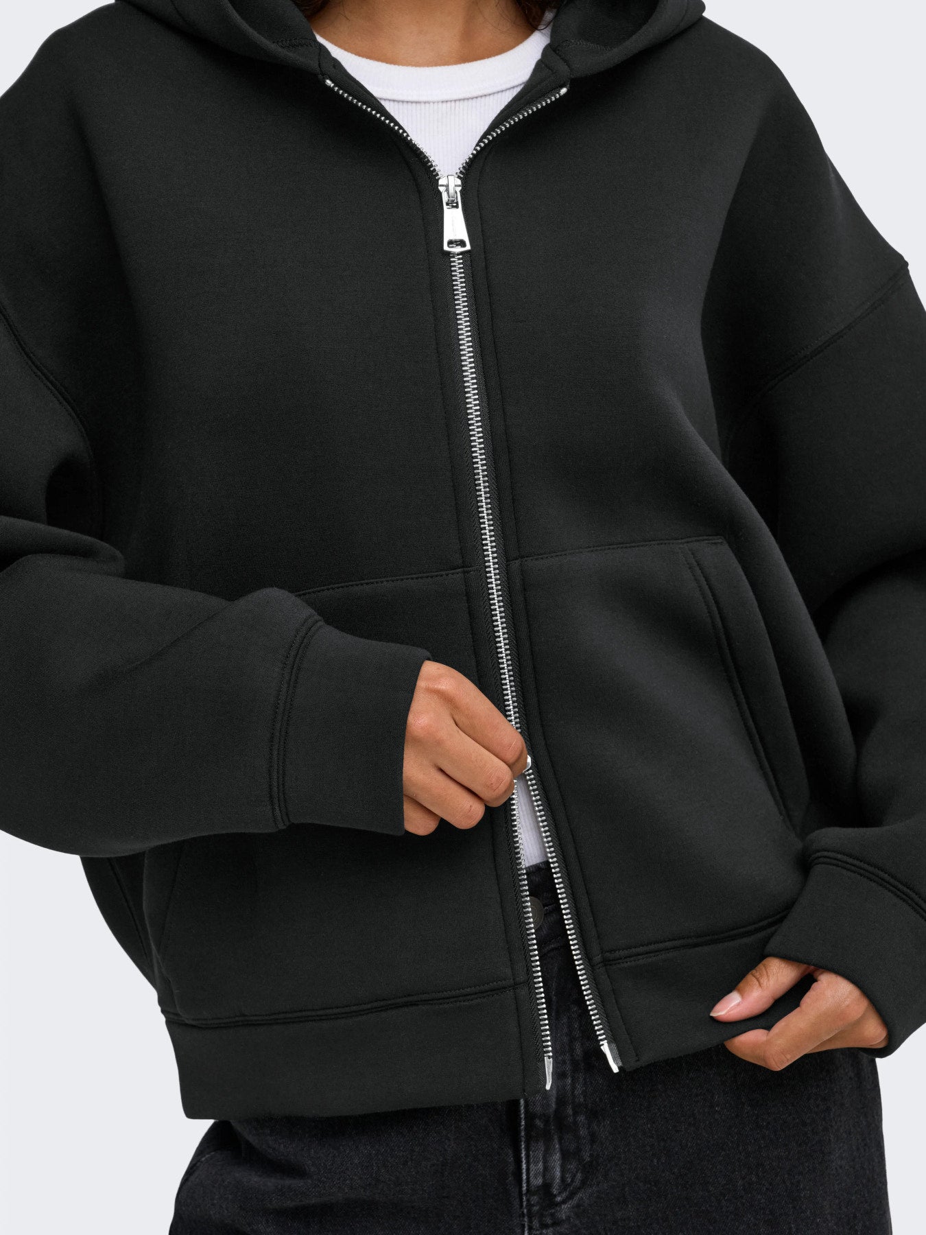 JDY SABRINA L/S SCUBA ZIP HOODIE JRS NOOS