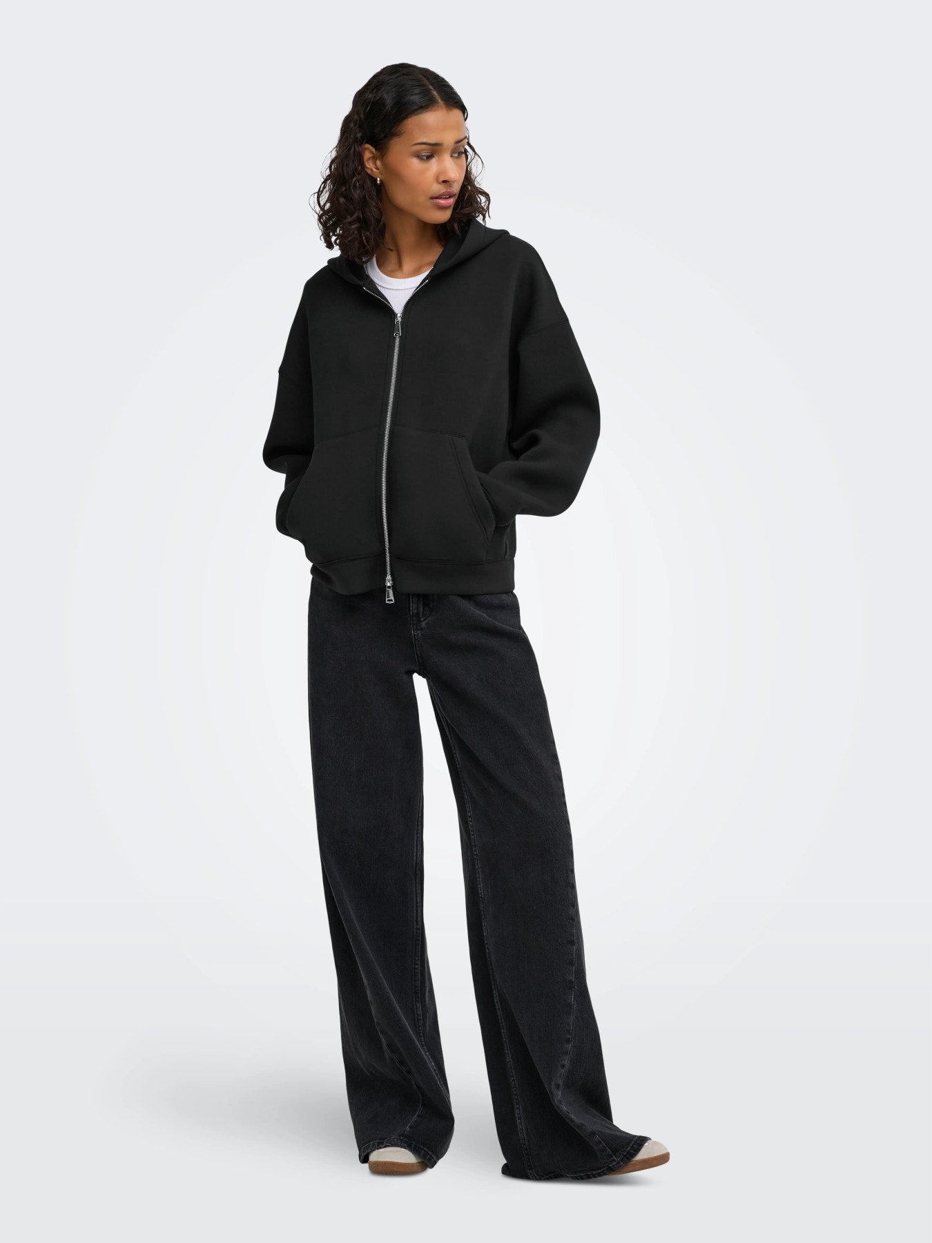 JDY SABRINA L/S SCUBA ZIP HOODIE JRS NOOS
