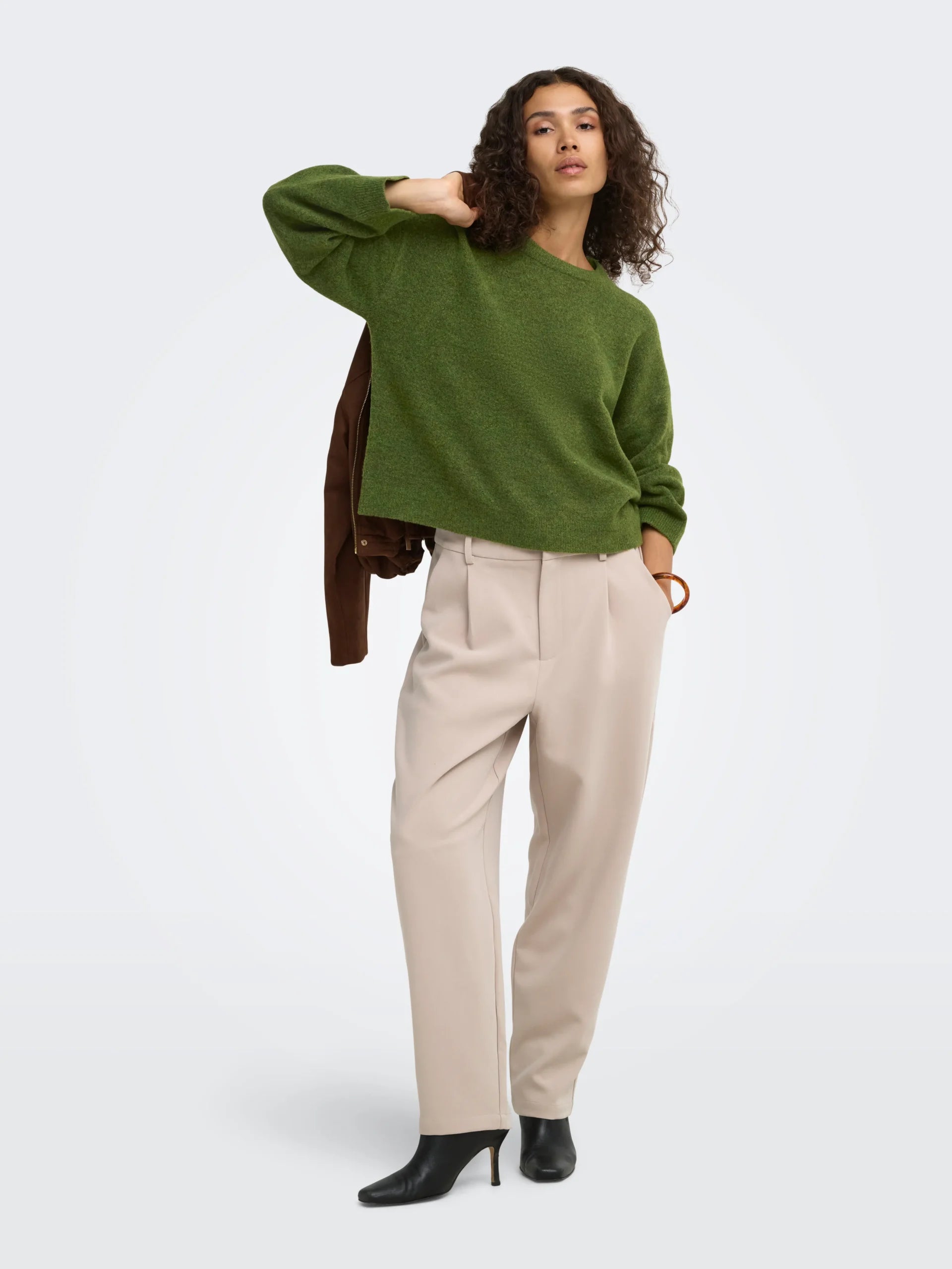 ONLY SIMONI L/S O-NECK PULLOVER KNT N Forest Night MELANGE