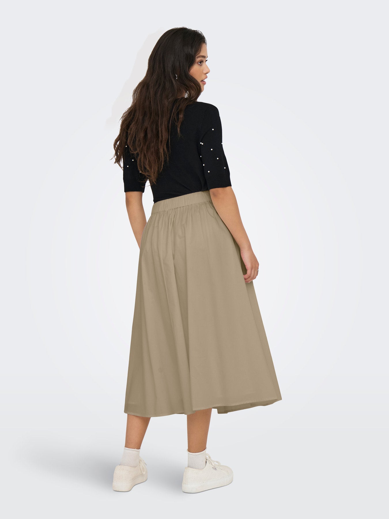 ONLY MAILA LONG PLEAT SKIRT WVN SAFARI