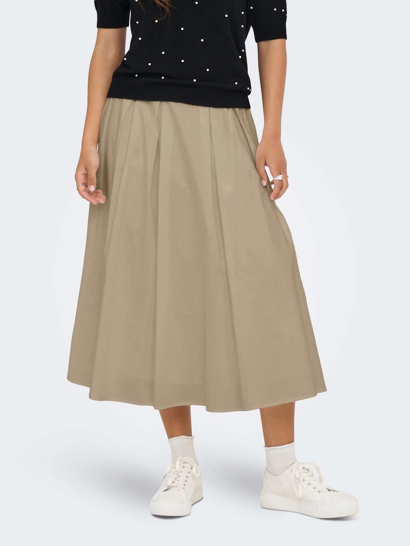 ONLY MAILA LONG PLEAT SKIRT WVN SAFARI