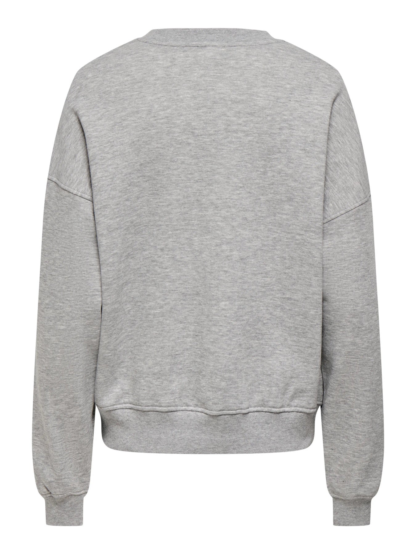 JDY MESA LIFE L/S O-NK EMB SWEAT JRS NOOS Light Grey Melange NAVY BLAZER ATHL EMB