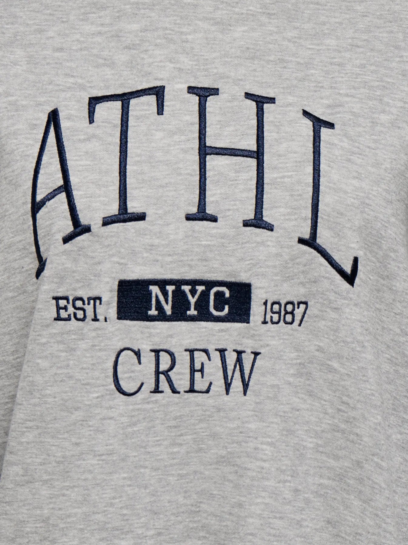 JDY MESA LIFE L/S O-NK EMB SWEAT JRS NOOS Light Grey Melange NAVY BLAZER ATHL EMB