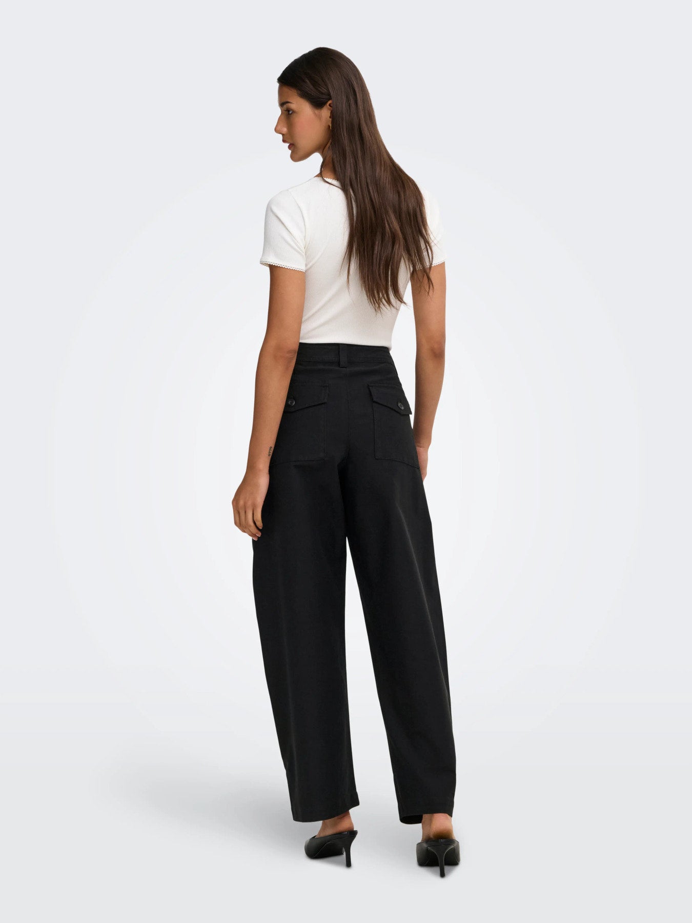 ONLY CLAIR MW BARREL PANT PNT NOOS BLACK "32"