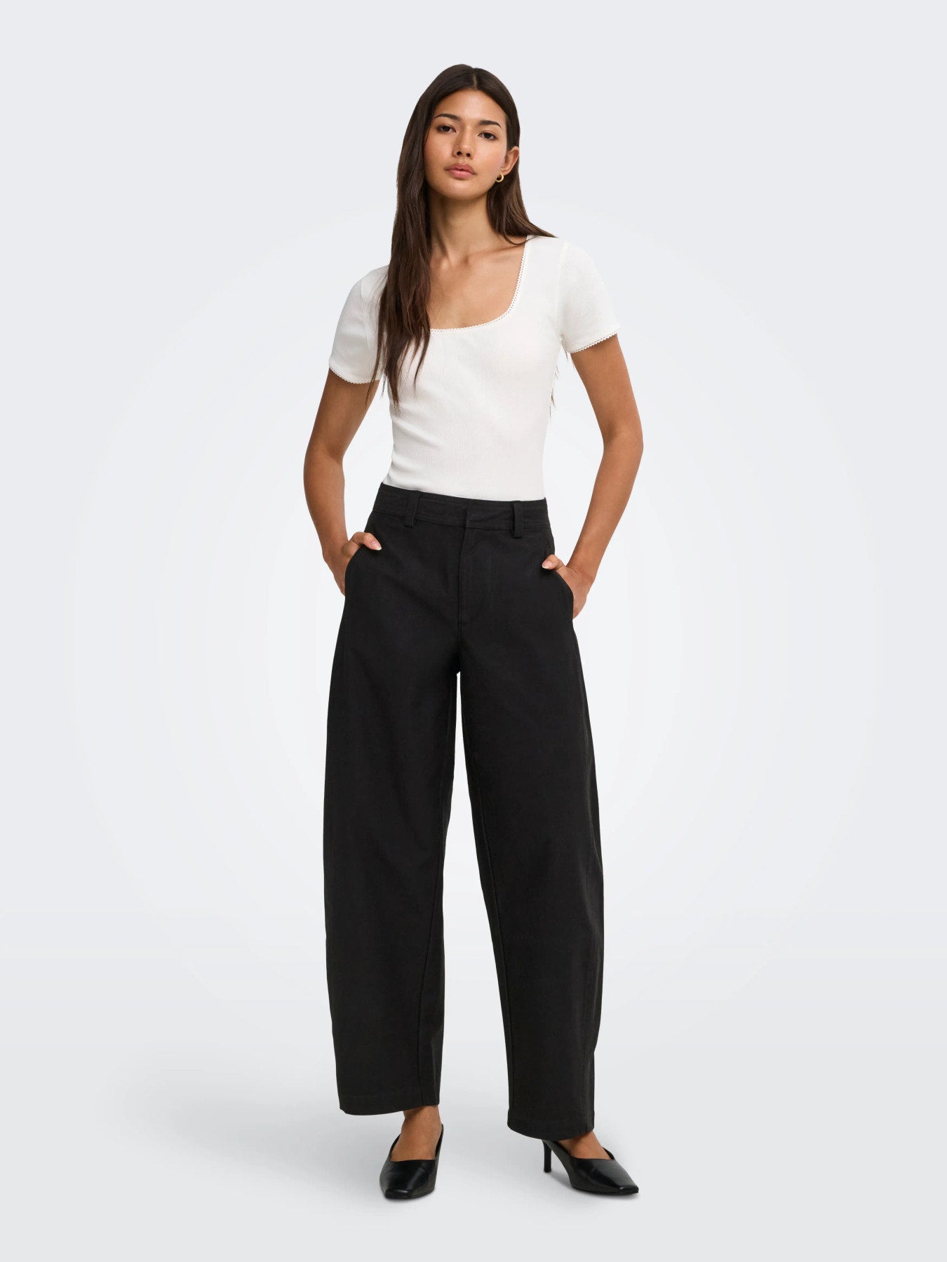 ONLY CLAIR MW BARREL PANT PNT NOOS BLACK "32"