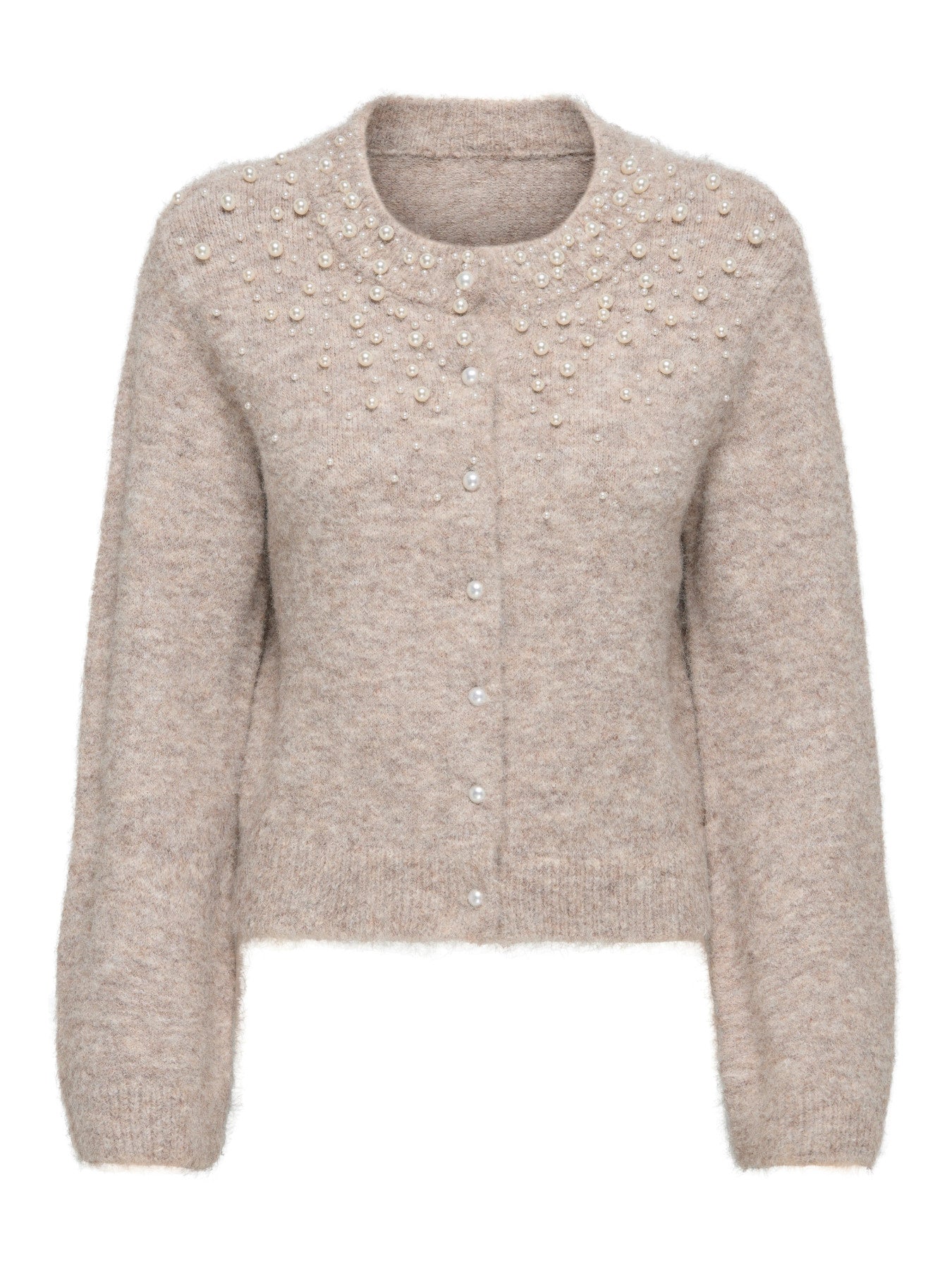 ONLY MIGGIE LS O-NECK PEARL CARDI KNT NOOS Malt Ball Melange/FMOP
