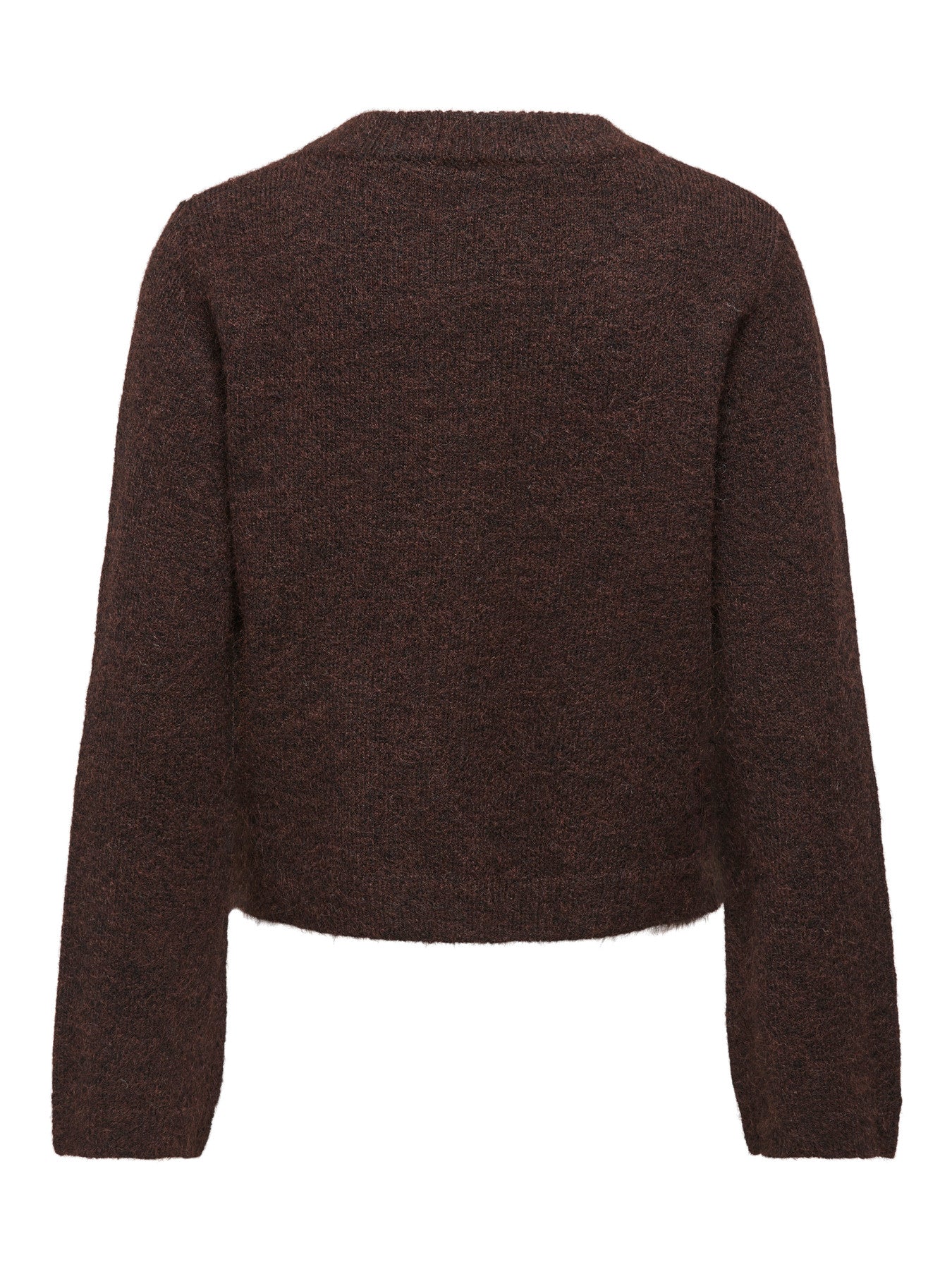 ONLY MIGGIE LS O-NECK PEARL CARDI KNT NOOS Coffee Bean Melange/Silver Metal Pearl