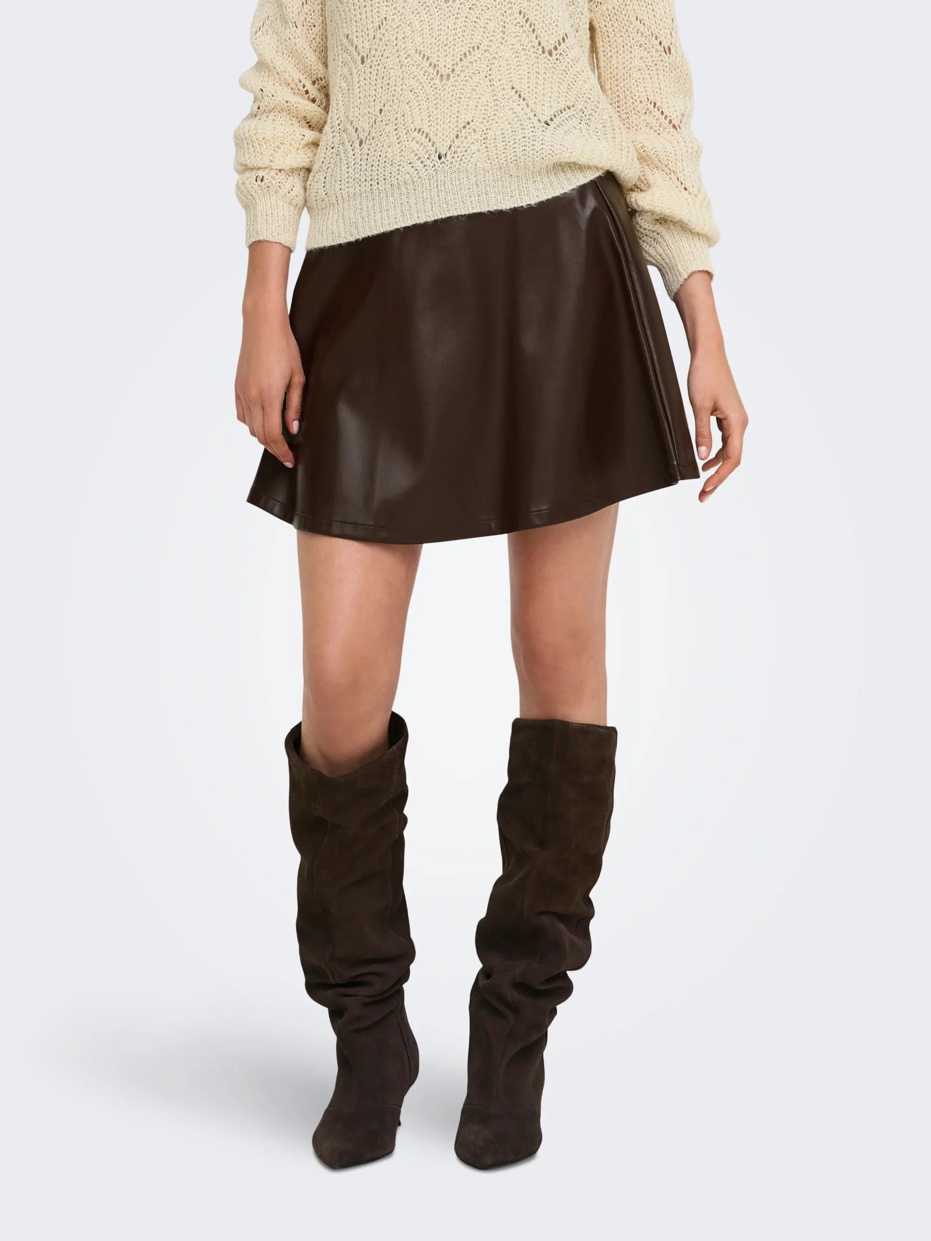 JDY KARLA LIFE SHORT SKIRT JRS Coffee Bean