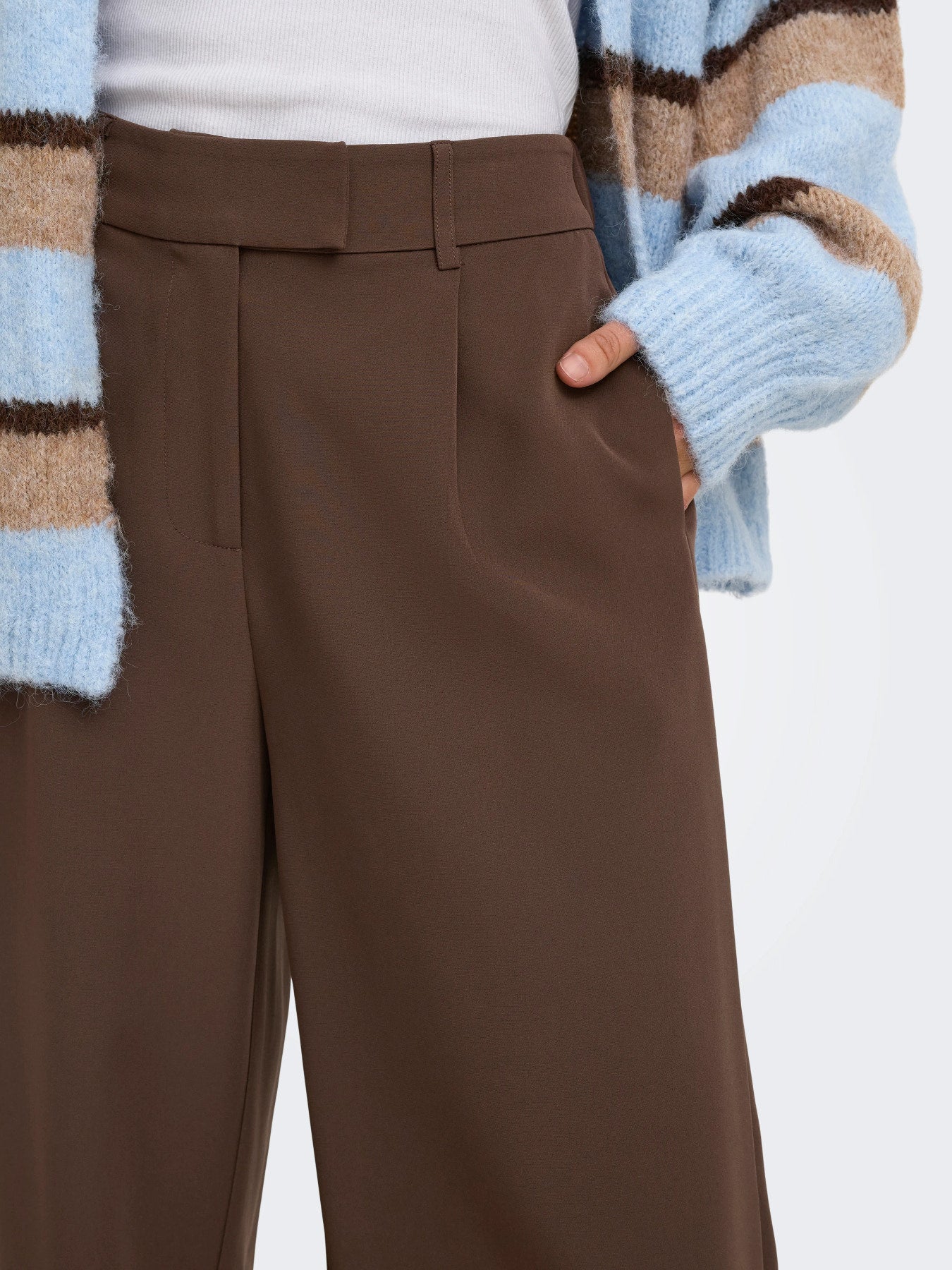ONLY LINDA-BERRY HW STR PANT CC TLR Chocolate Martini