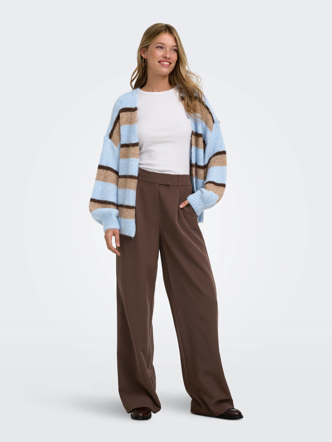ONLY LINDA-BERRY HW STR PANT CC TLR Chocolate Martini