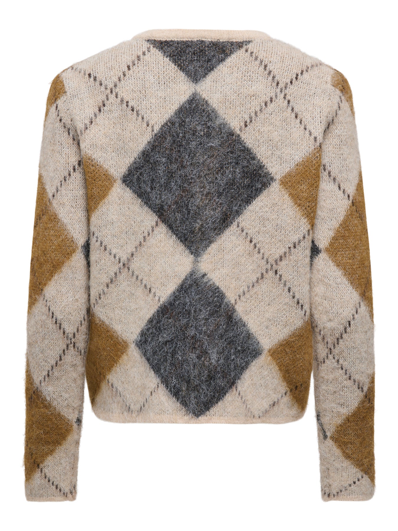 ONLY NOEME LS O-NECK CARDIGAN KNT Oatmeal Argyle/DGM/Breen/Bracken/Fmop/Mel