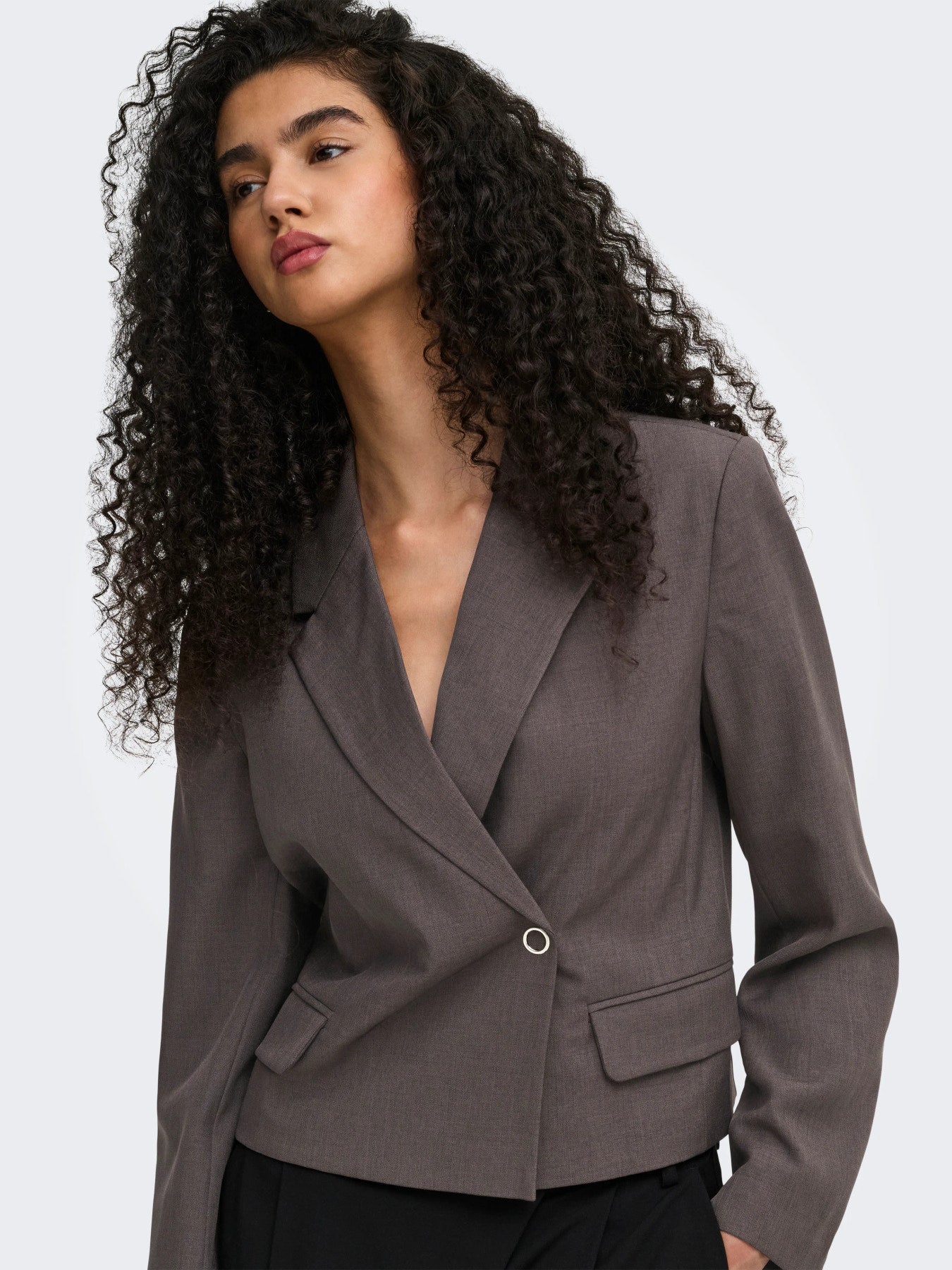 ONLY LINDA L/S ASYM BLAZER TLR Chocolate Torte MELANGE