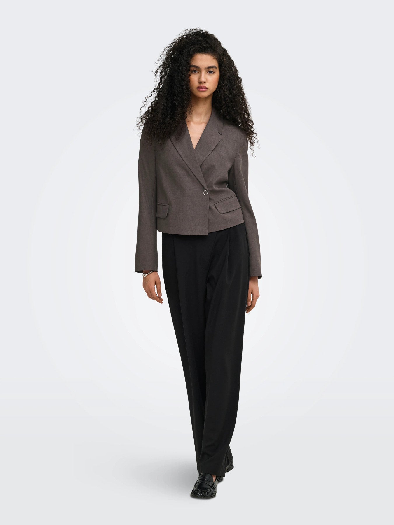 ONLY LINDA L/S ASYM BLAZER TLR Chocolate Torte MELANGE