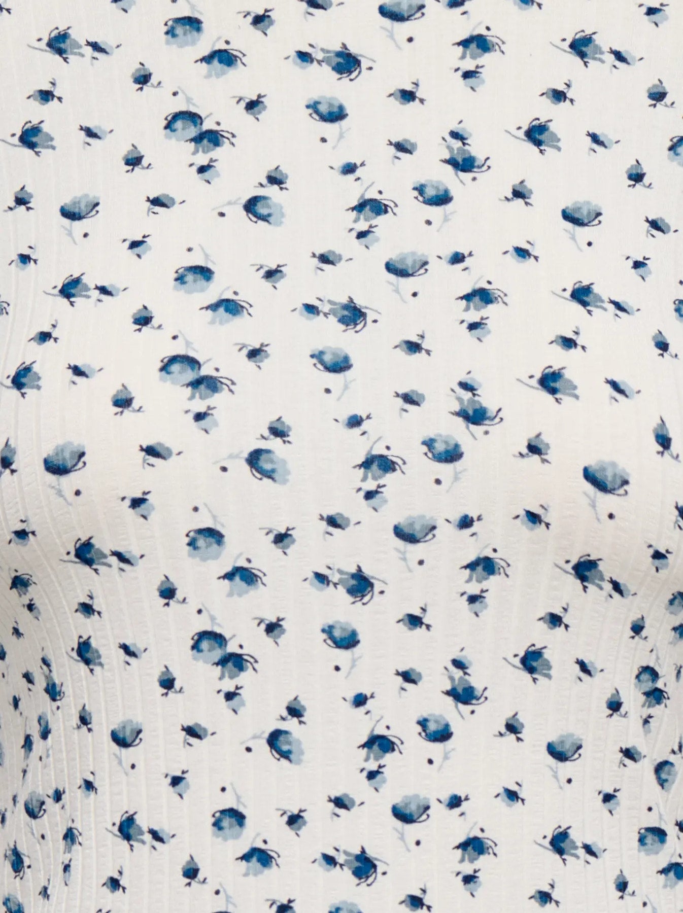 JDY FRANSISKA  L/S HI-NCK AOP TOP JRS BLUE FLOWERS