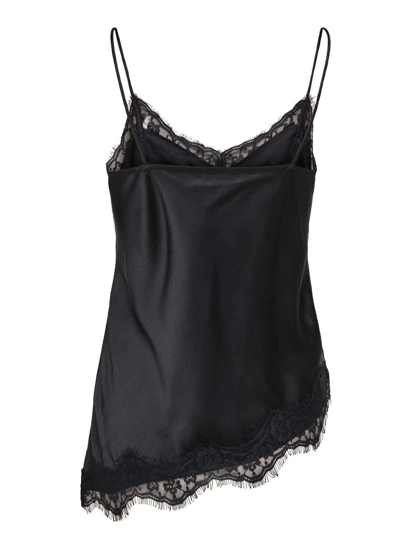 JDY FIFI S/L ASYM LACE SINGLET WVN NOOS BLACK