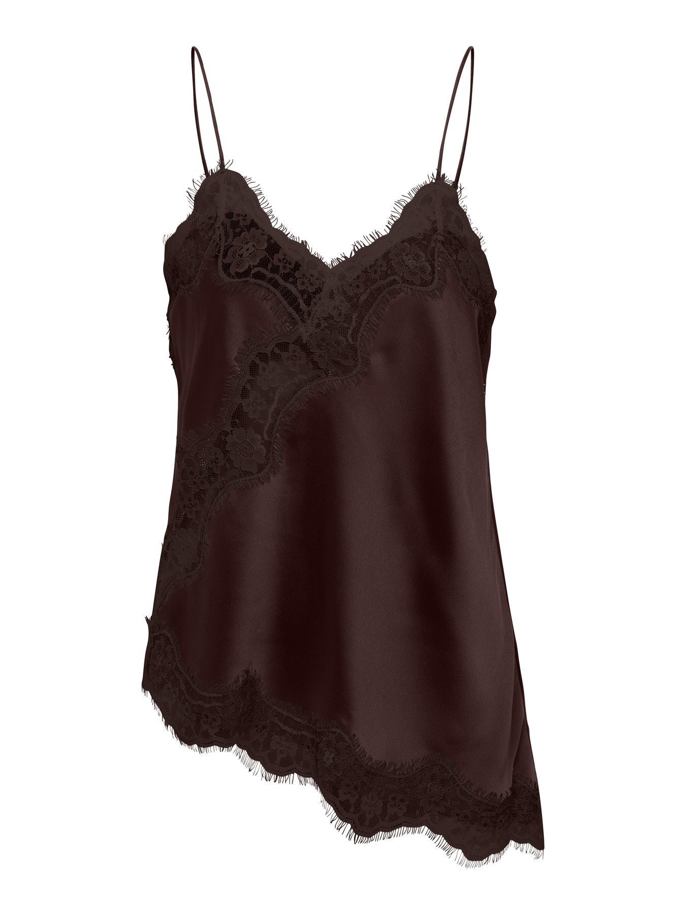 JDY FIFI S/L ASYM LACE SINGLET WVN NOOS BLACK