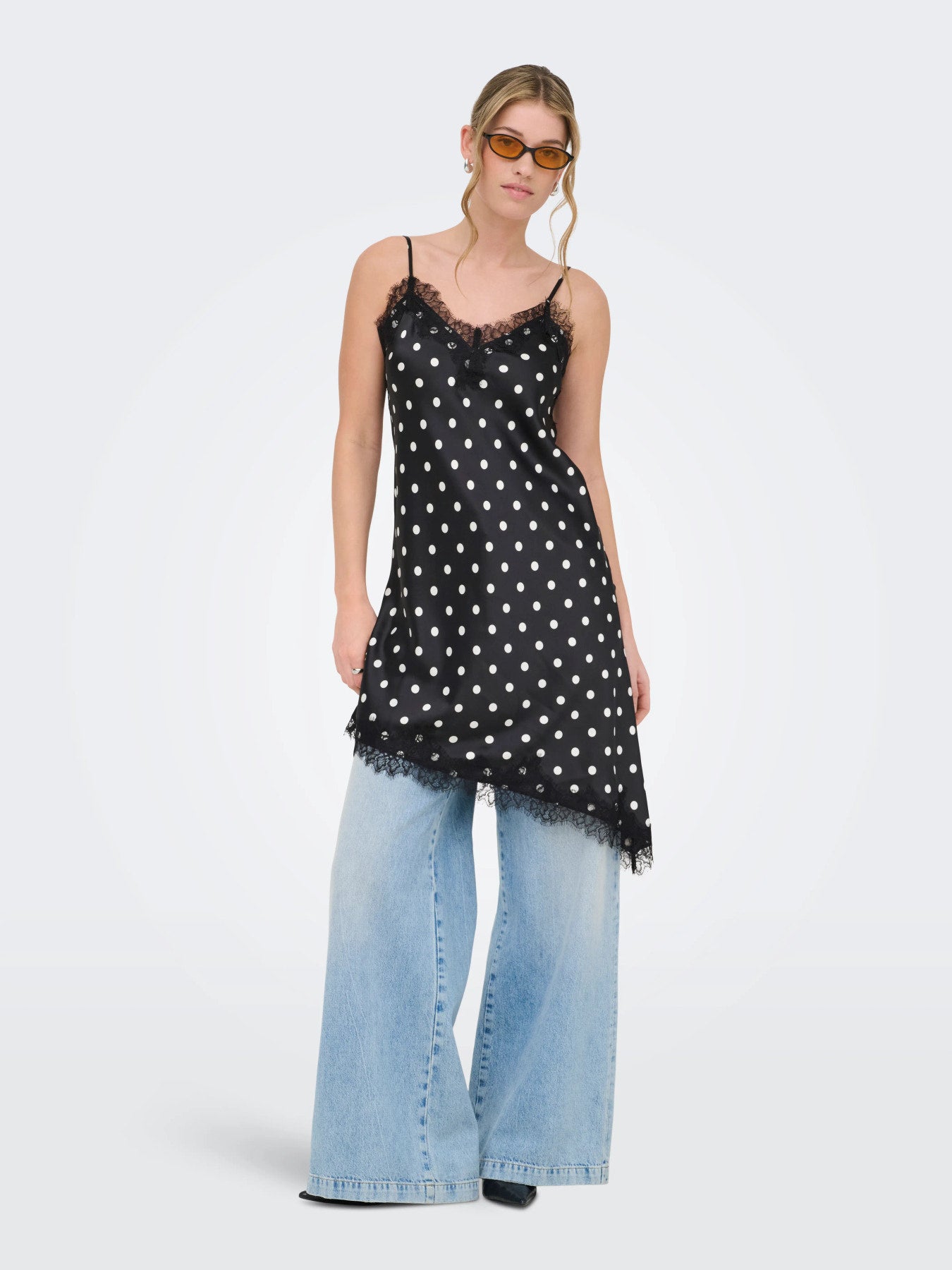 ONLY BELLA STRAP SATIN LACE DRESS WVN EX HVID PRIK