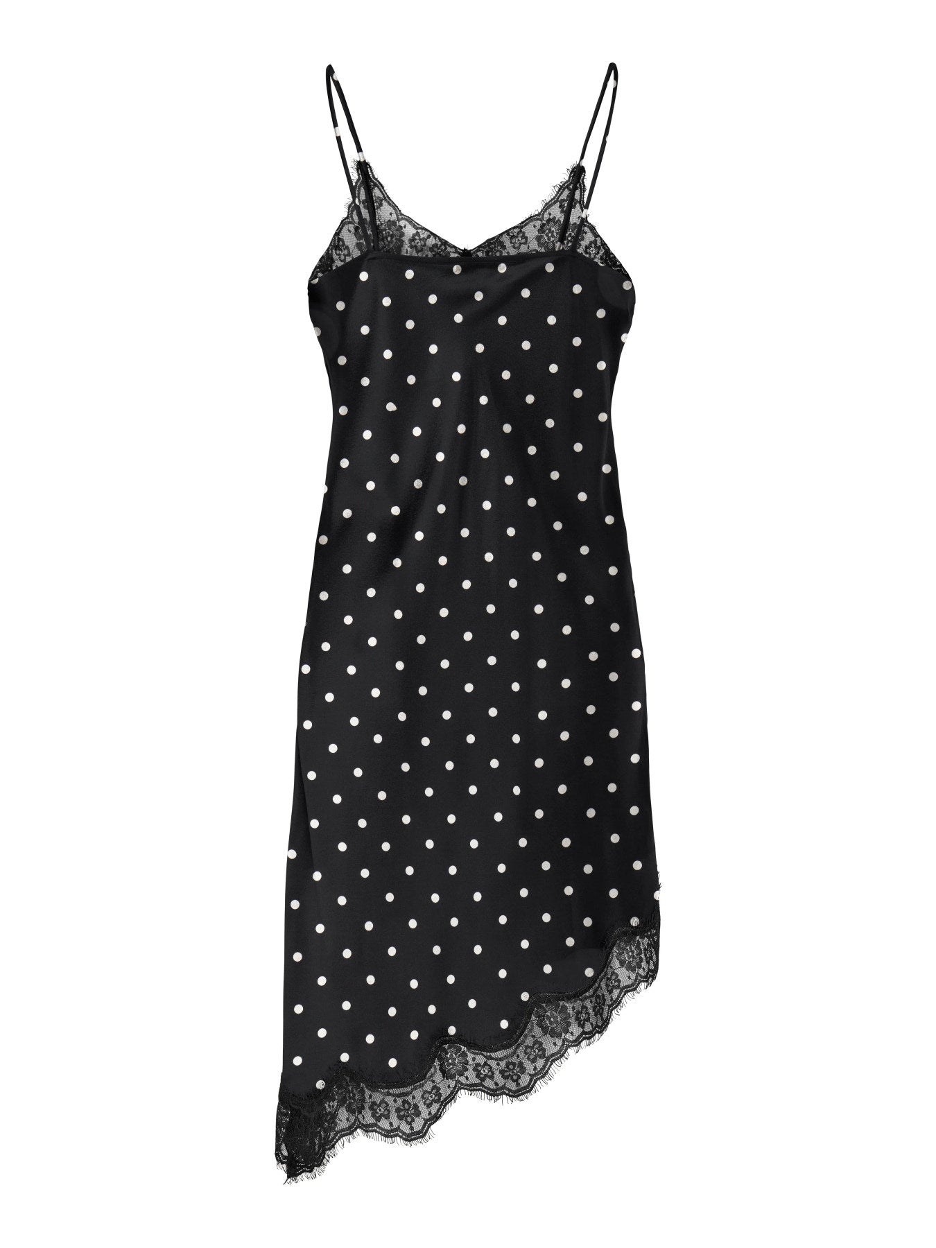 JDY CALLY S/L SINGLET DRESS WVN BLACK CLOUD DANCER DOT