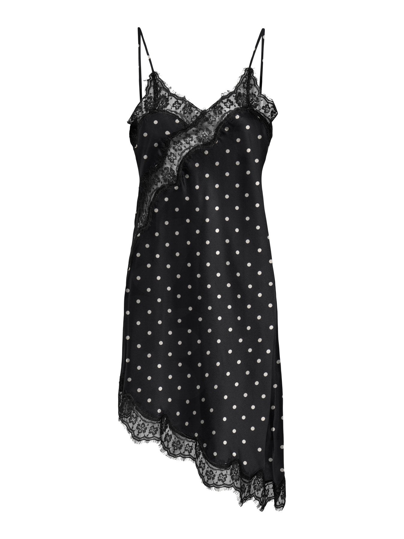 JDY CALLY S/L SINGLET DRESS WVN BLACK CLOUD DANCER DOT