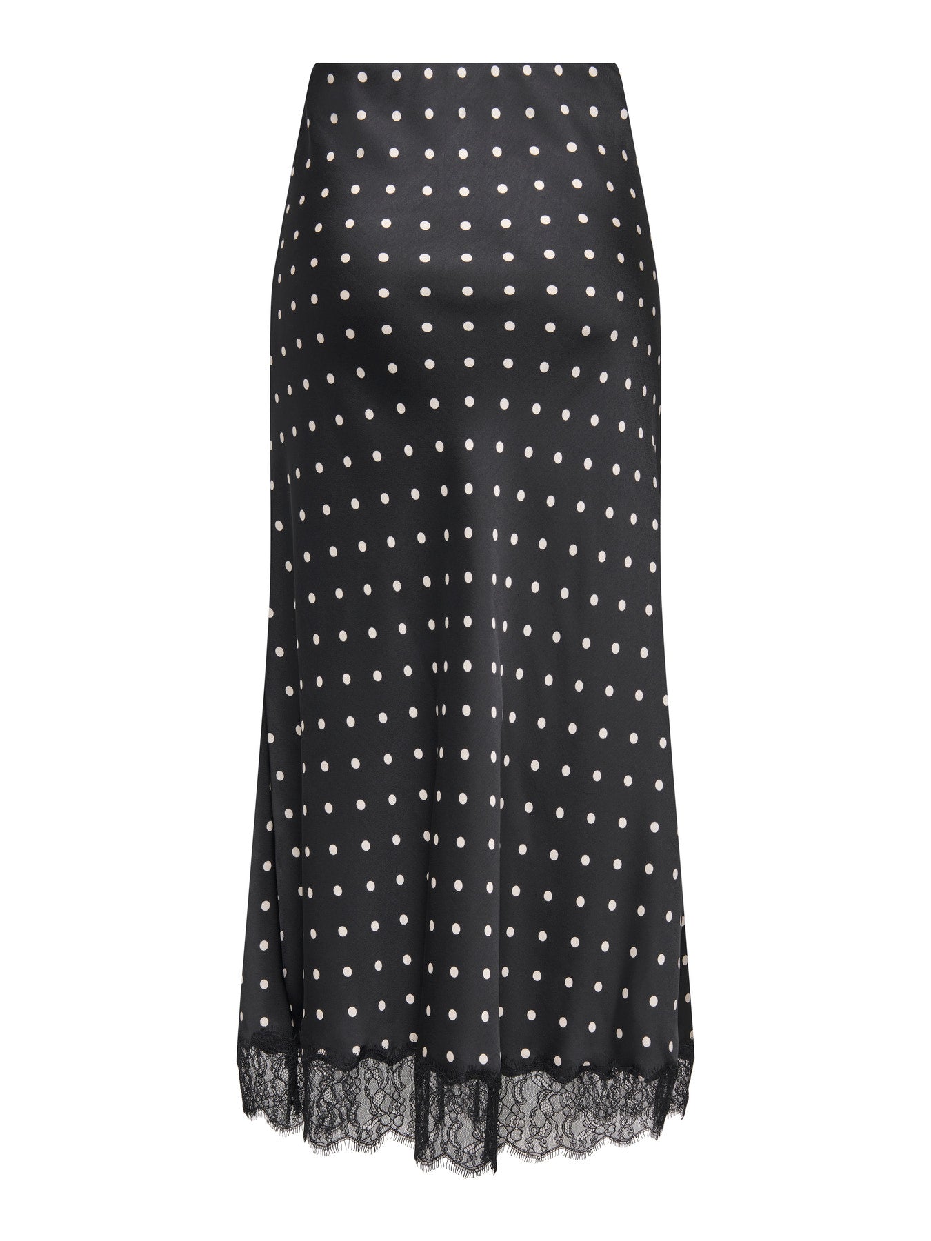 JDY CALLY MW MIDI SKIRT WVN Black CLOUD DANCER DOT