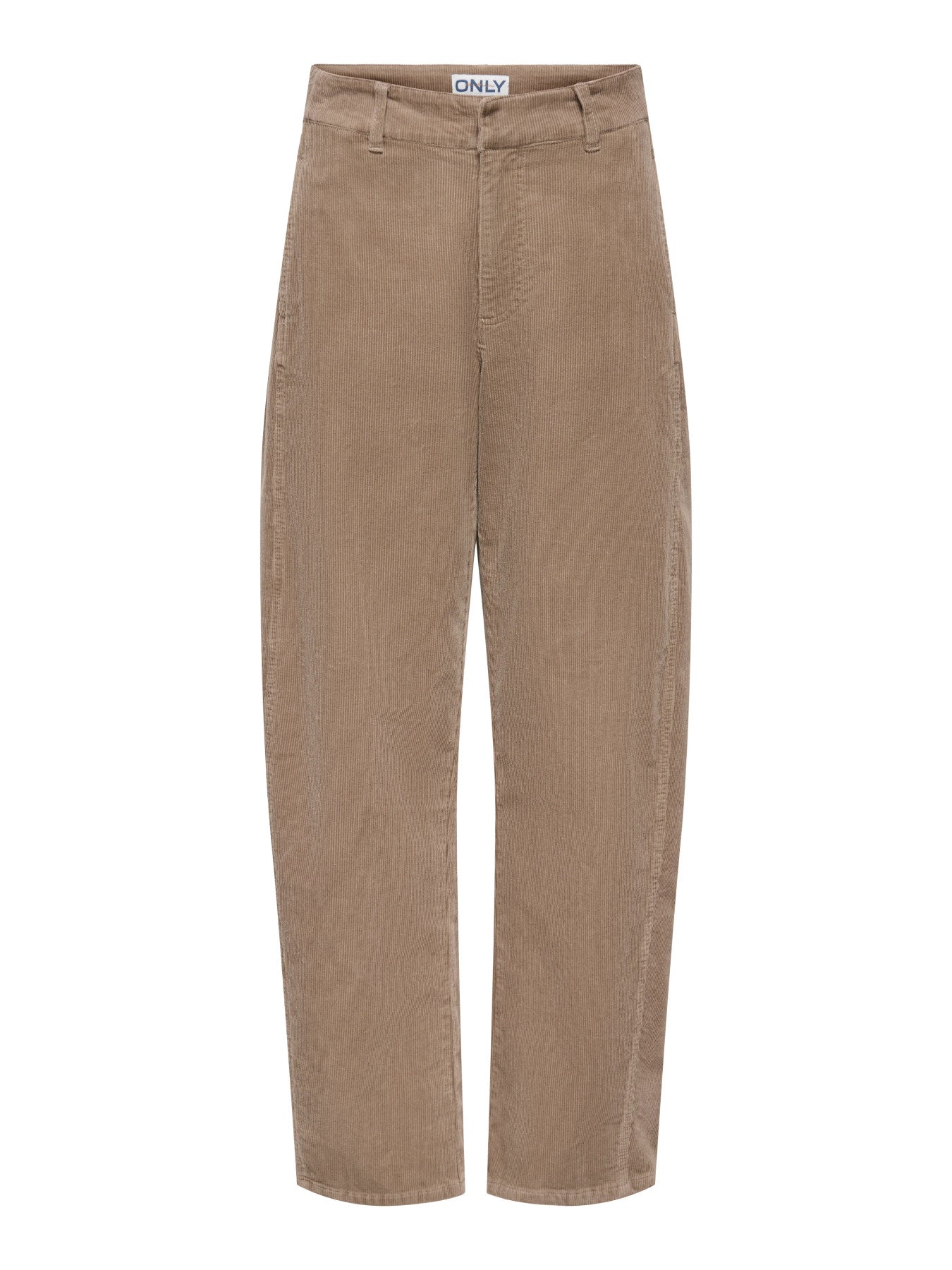 ONLY CLAIR-FLORA MW CORD BARREL PANT PNT Taupe Gray "32"