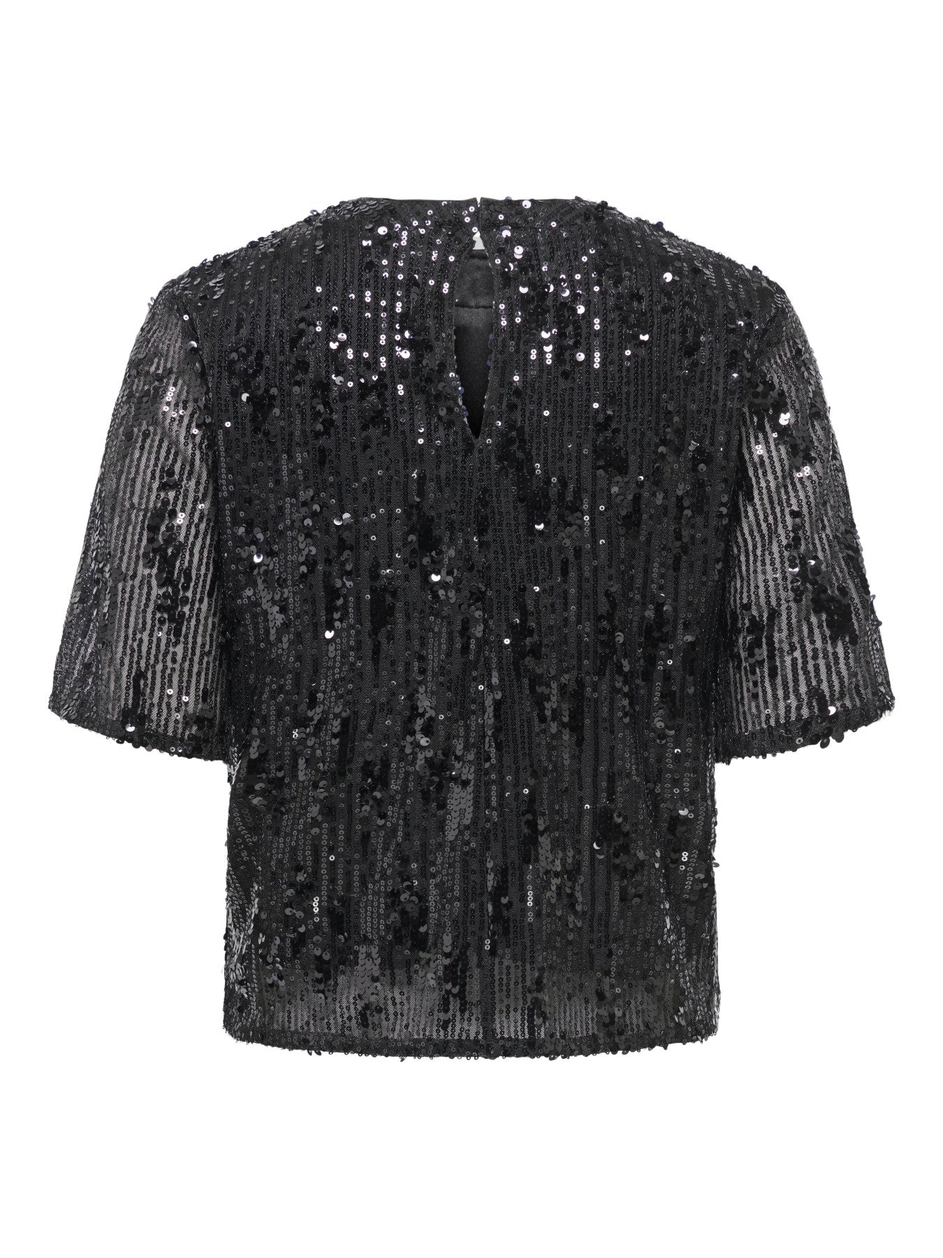 JDY LOLA 2/4 SEQUIN TOP JRS Black