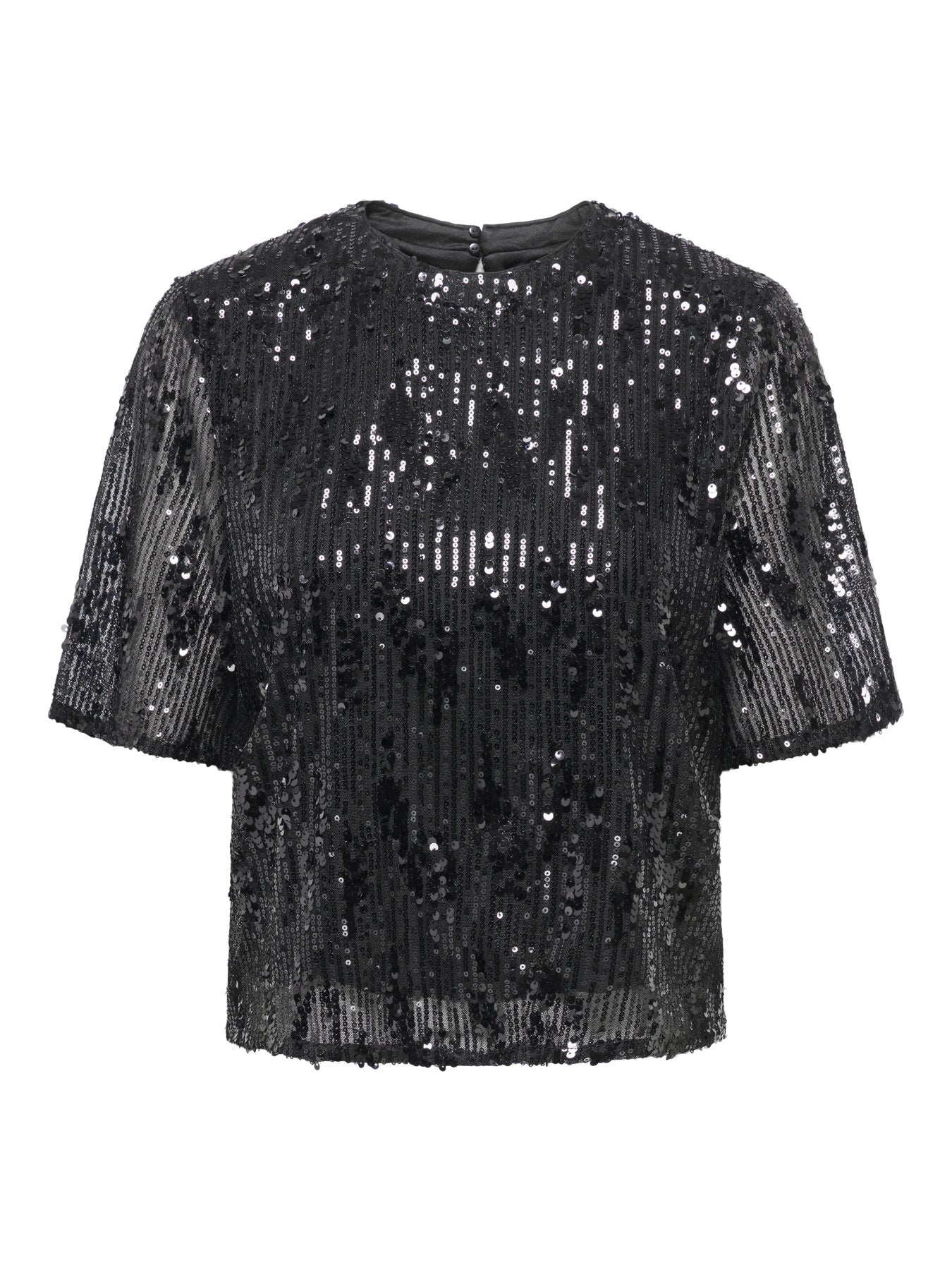 JDY LOLA 2/4 SEQUIN TOP JRS Black