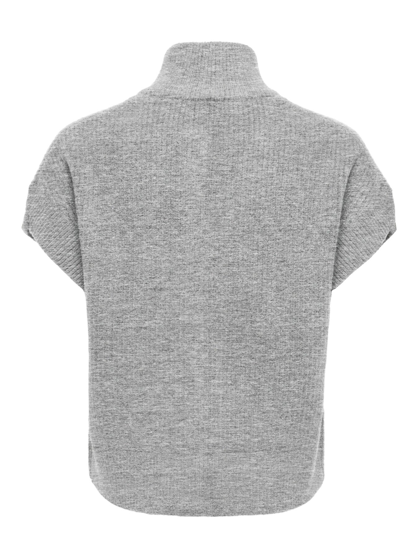 ONLY BIANCA SL HIGHNECK ZIP VEST KNT Medium Grey Melange Silver Zip