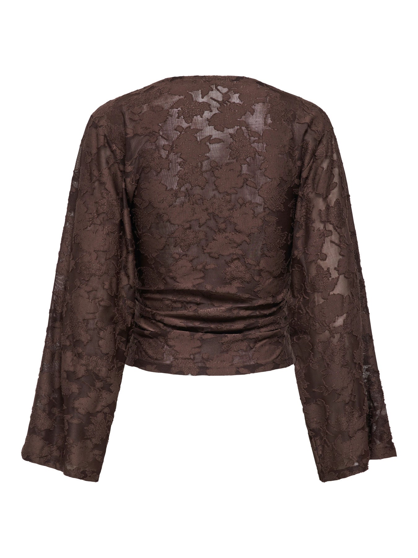 ONLY NADIA L/S RUCHING TOP JRS Coffee Bean