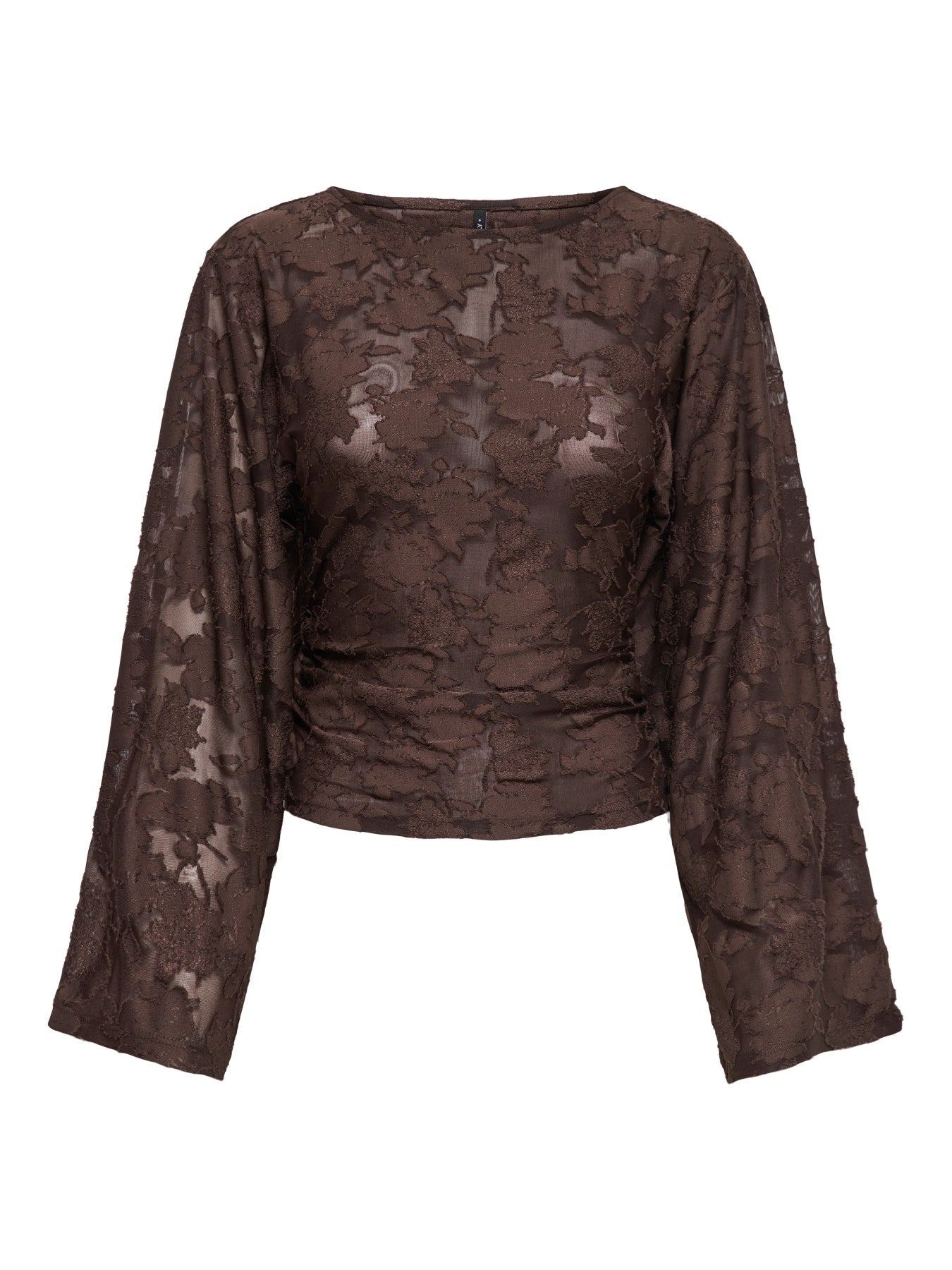 ONLY NADIA L/S RUCHING TOP JRS Coffee Bean