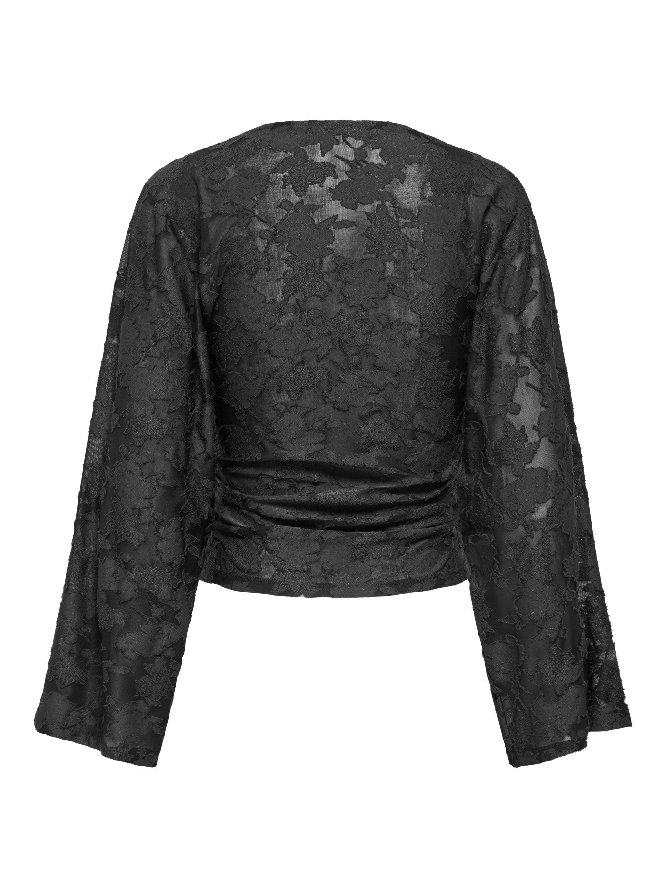ONLY NADIA L/S RUCHING TOP JRS Black
