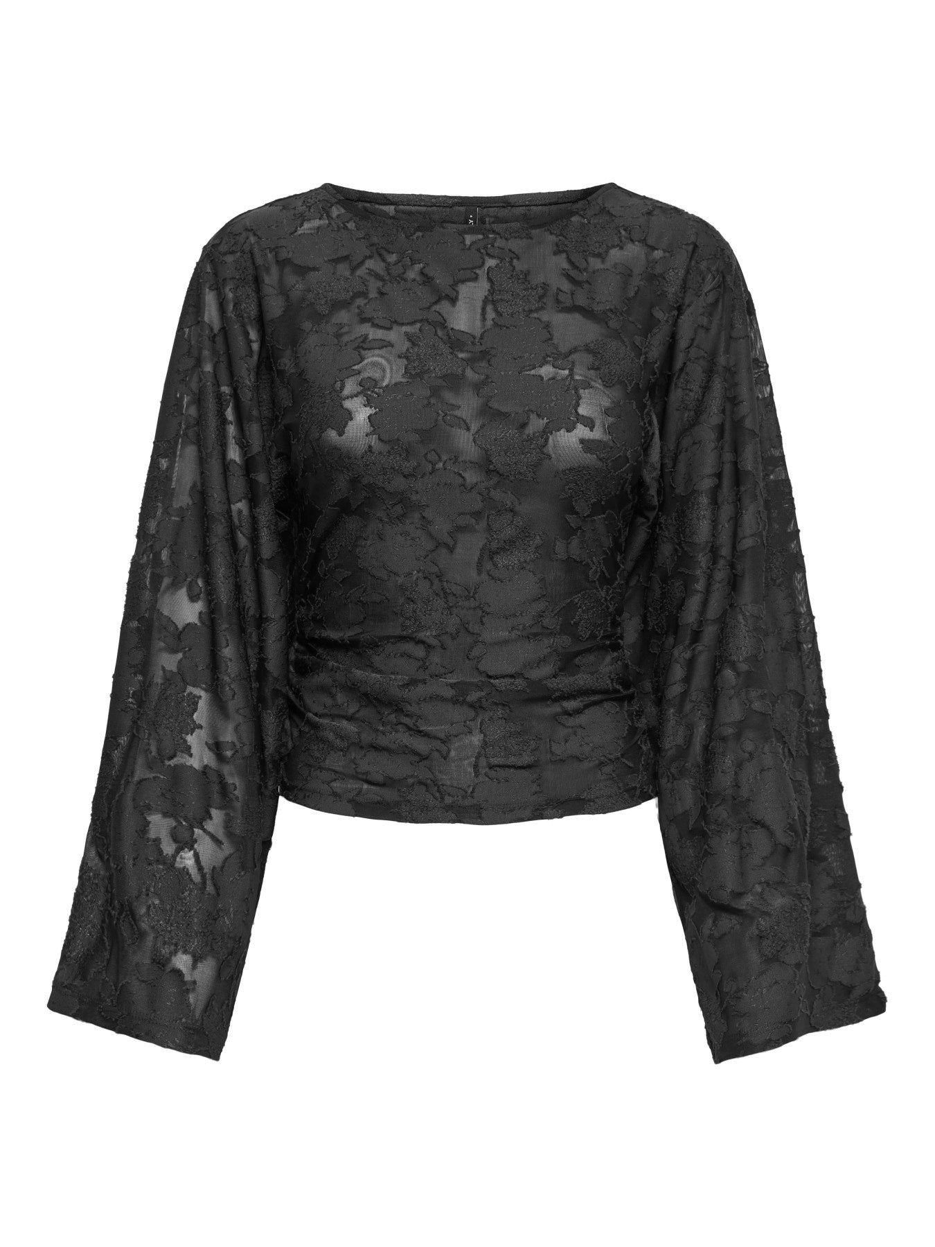 ONLY NADIA L/S RUCHING TOP JRS Black