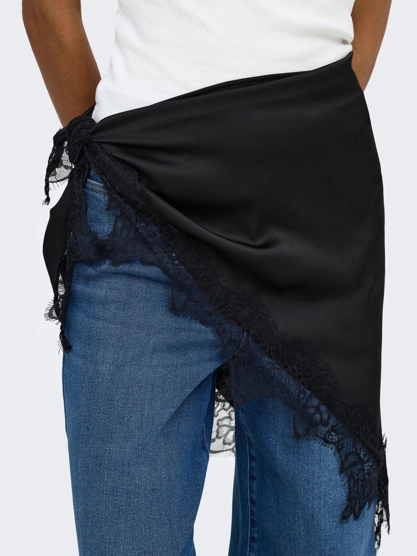 ONLY MENUS LACE SCARF WVN Black