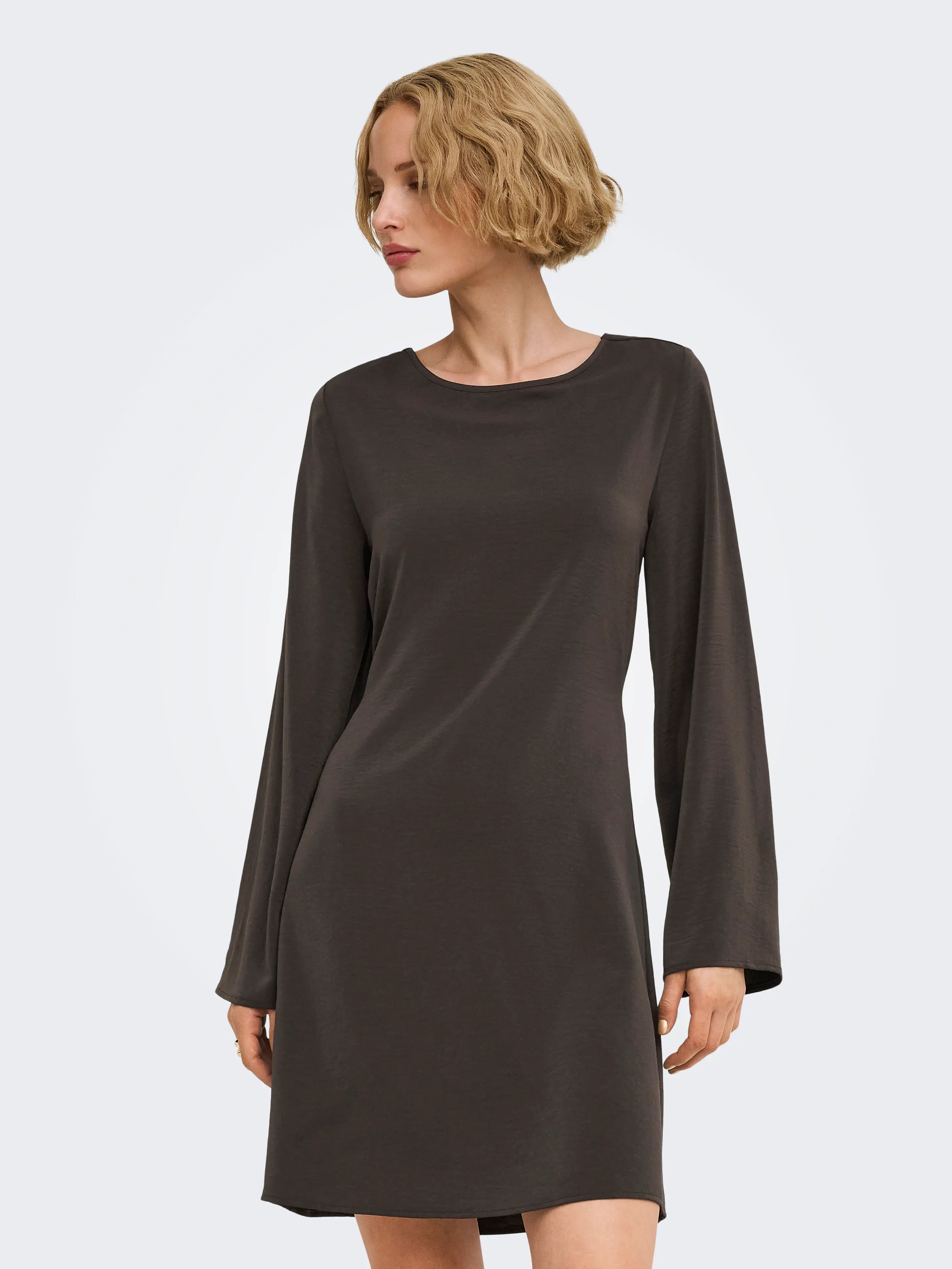 JDY AYA 7/8 DRESS WVN Mulch