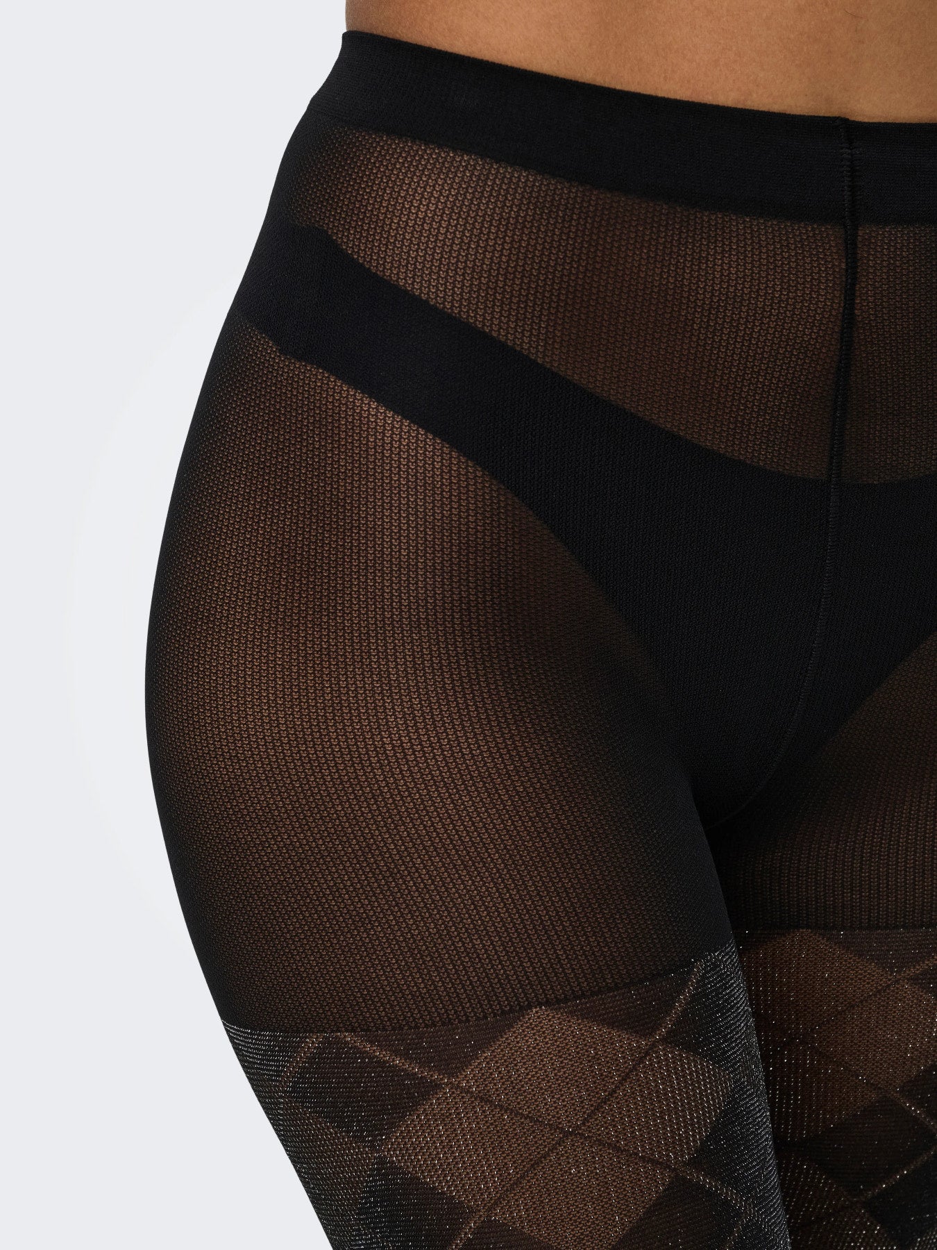 JDY AURA ARGYLE LUREX TIGHTS JRS Black ARGYLE GLITTER