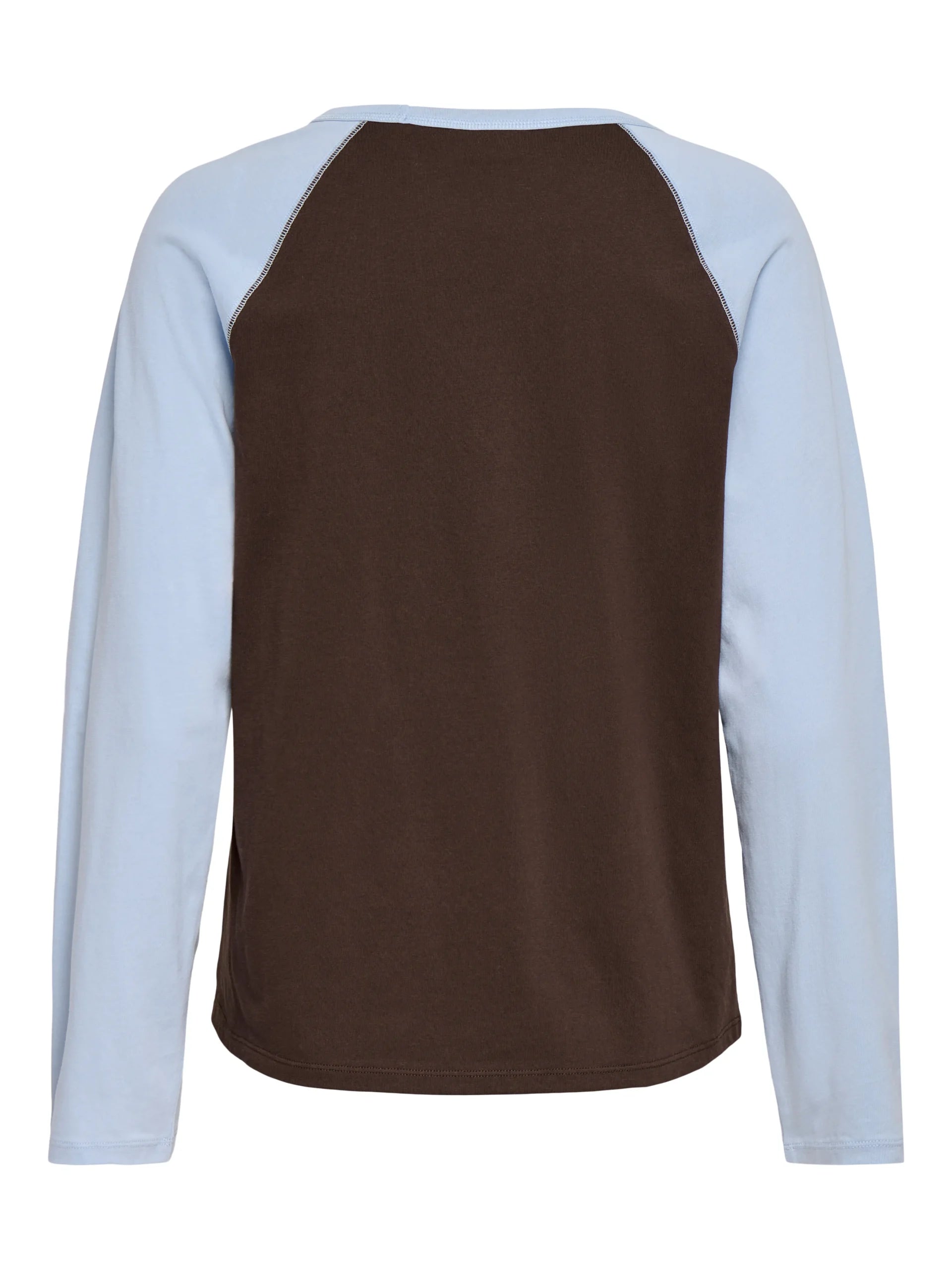 JDY JEANETT L/S RAGLAN CONTRAST TOP JRS Coffee Bean KENTUCKY BLUE CONTRAST