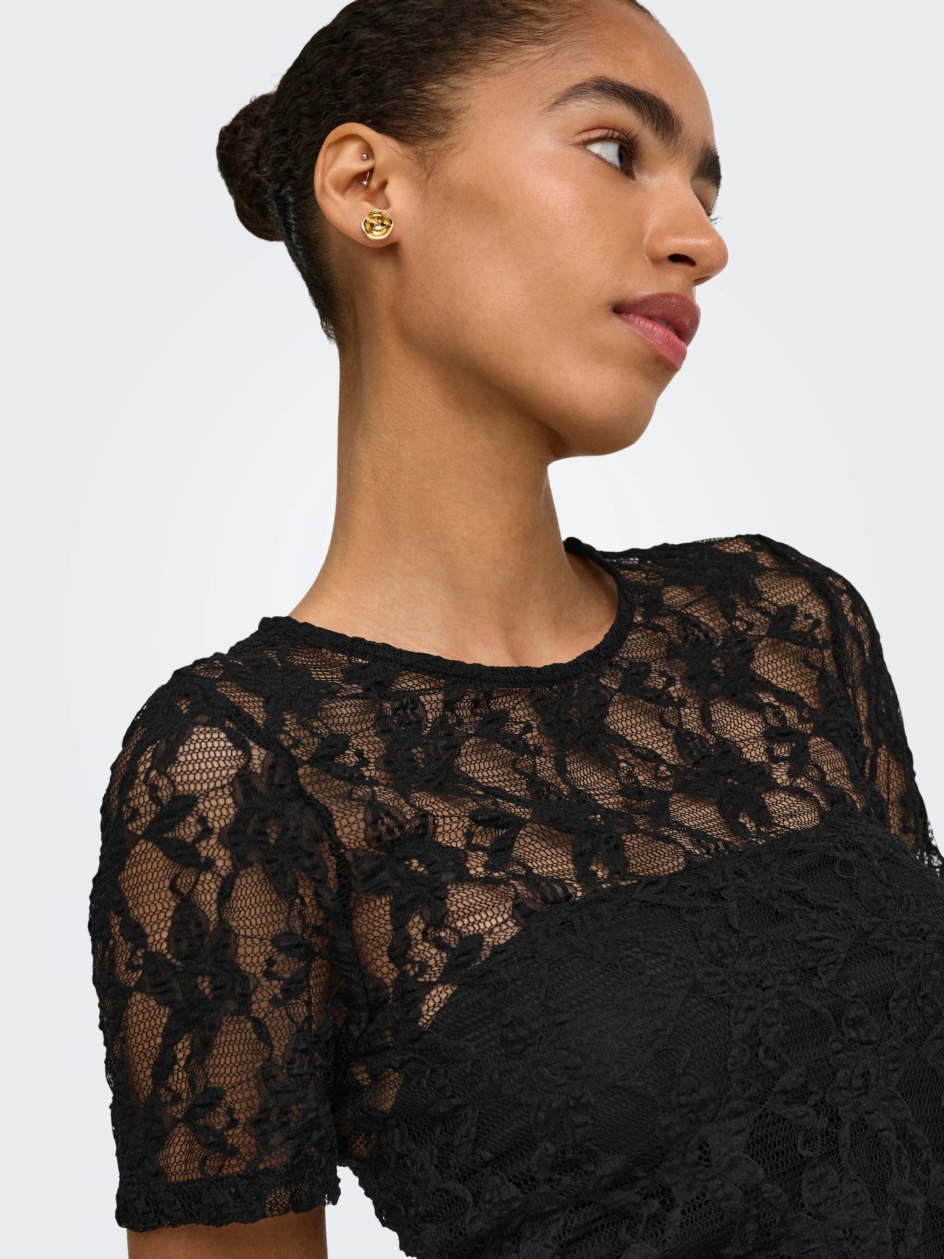 ONLY ALBA S/S LACE TOP CS JRS BLACK