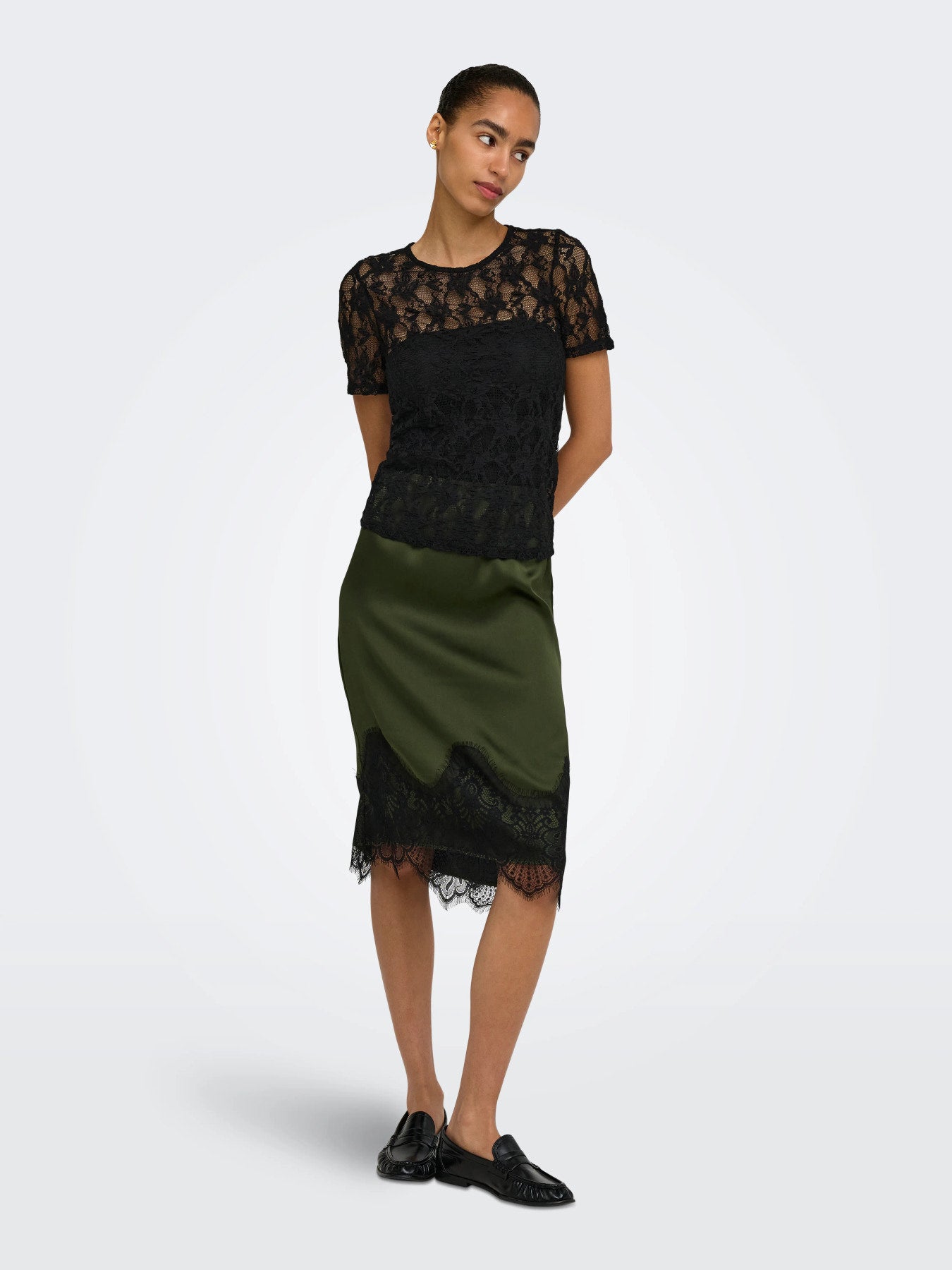 ONLY ALBA S/S LACE TOP CS JRS BLACK