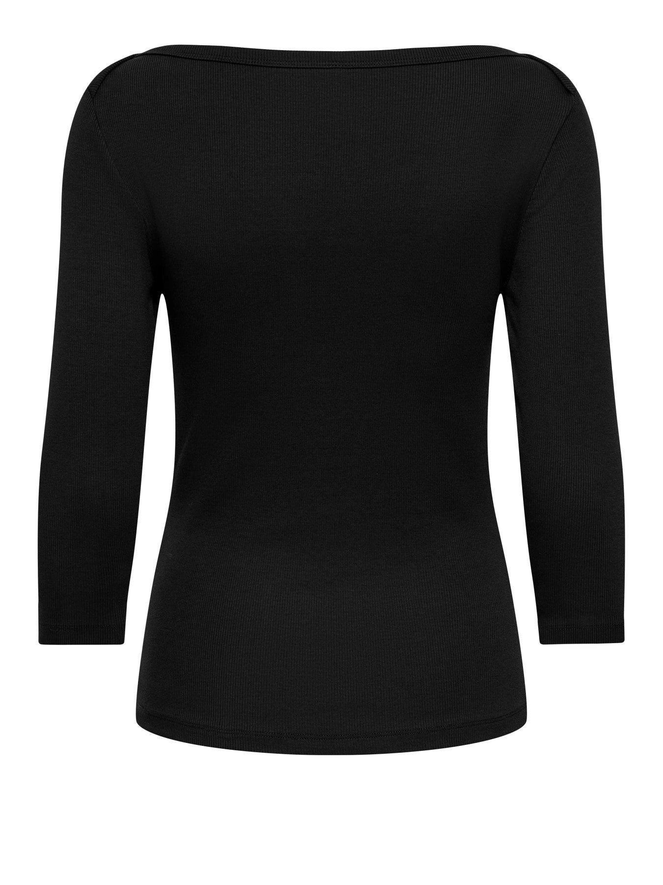 ONLY KATHLINE 3/4 RIB BOATNECK TOP Black
