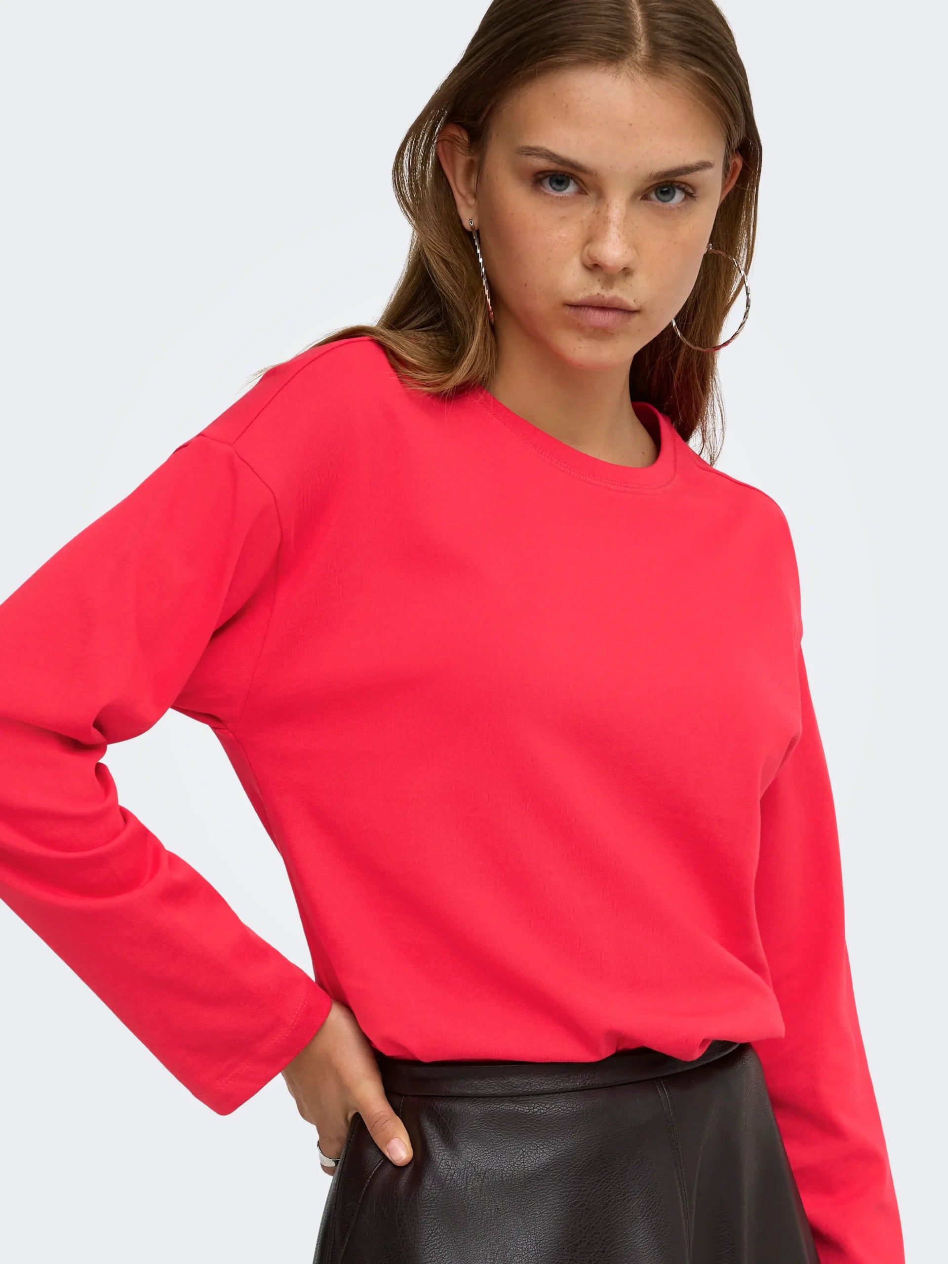 ONLY NEW SOPH L/S O-NECK SOLID TOP C  Lollipop