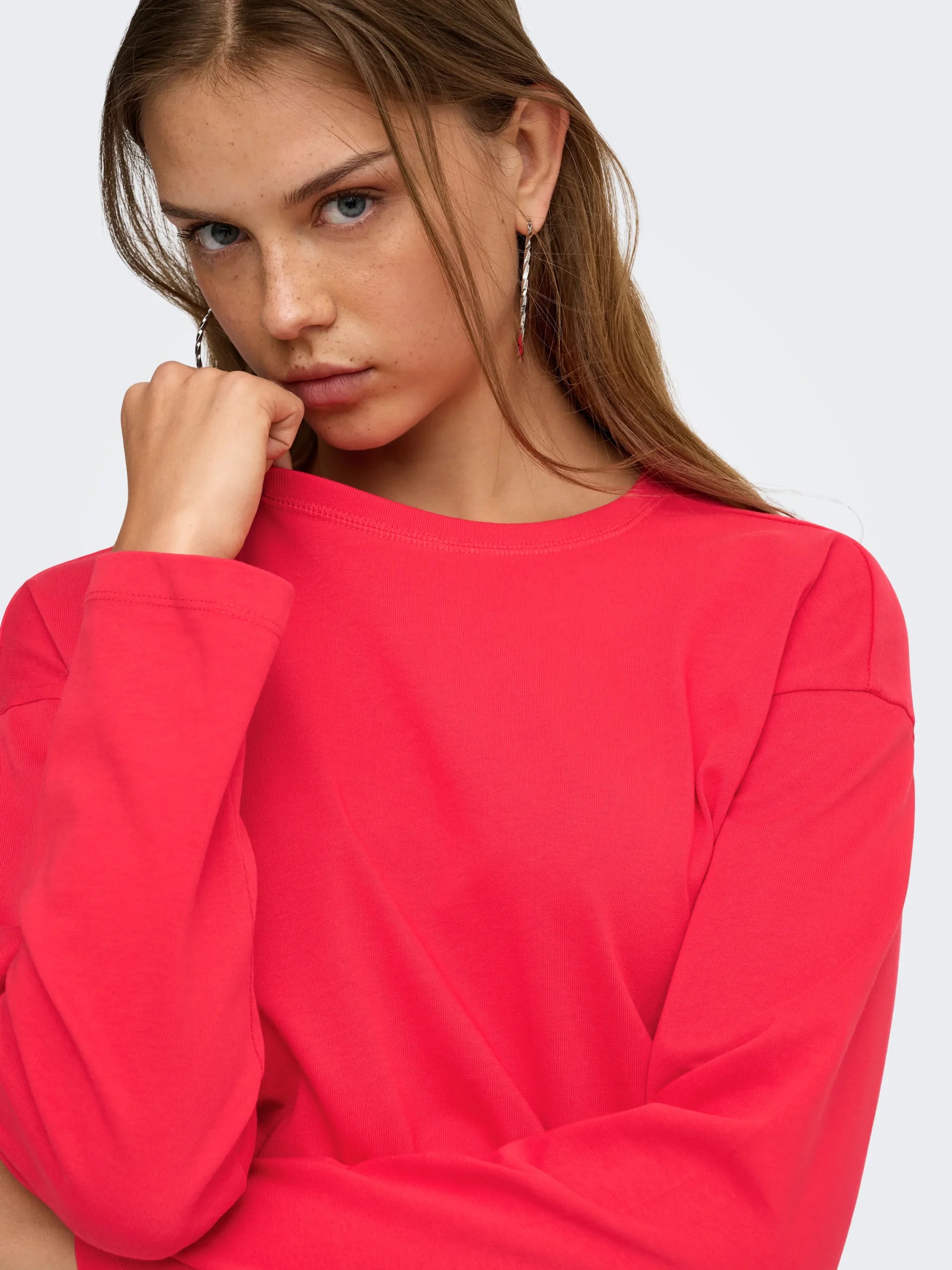 ONLY NEW SOPH L/S O-NECK SOLID TOP C  Lollipop
