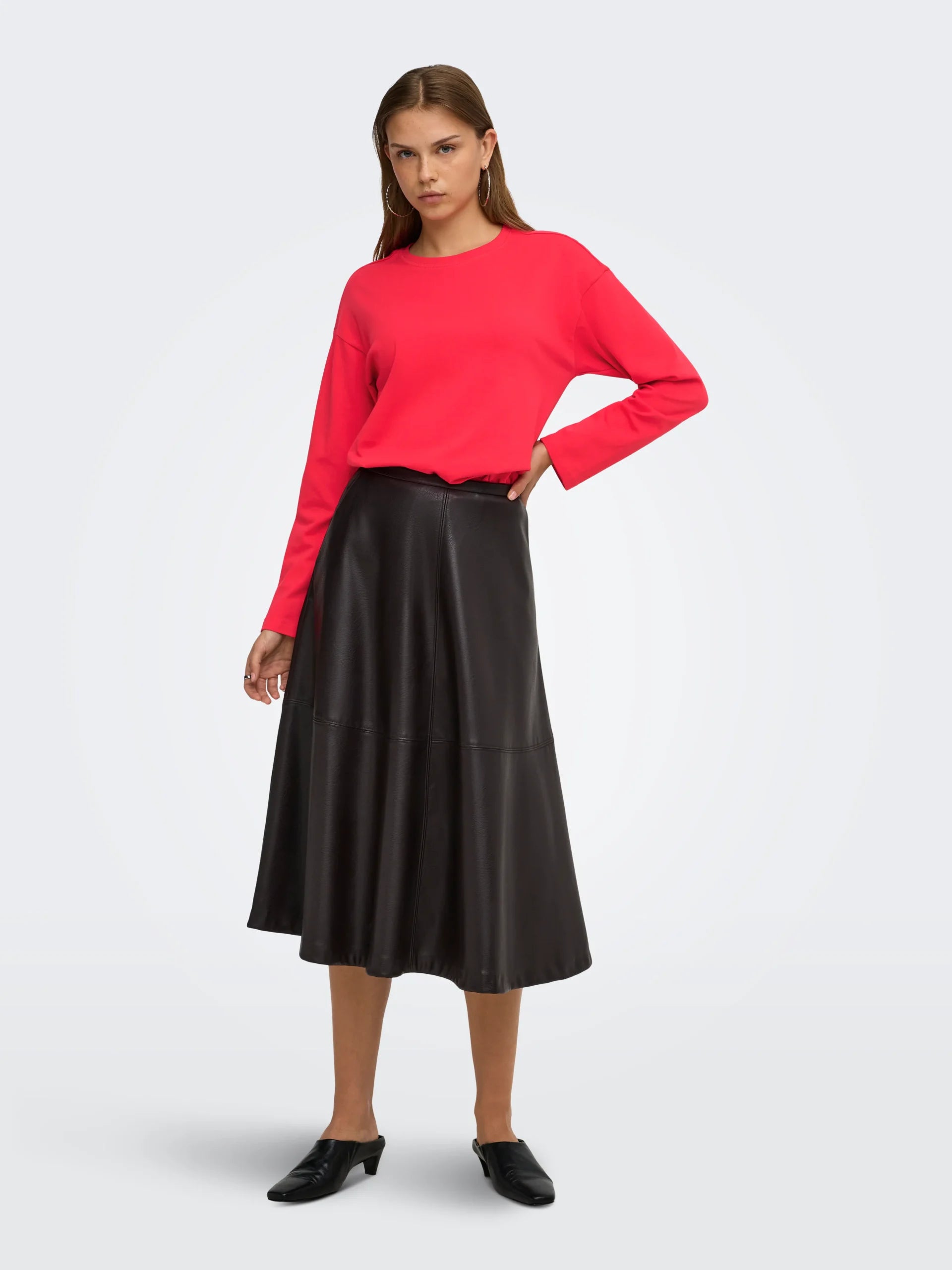 ONLY NEW SOPH L/S O-NECK SOLID TOP C  Lollipop