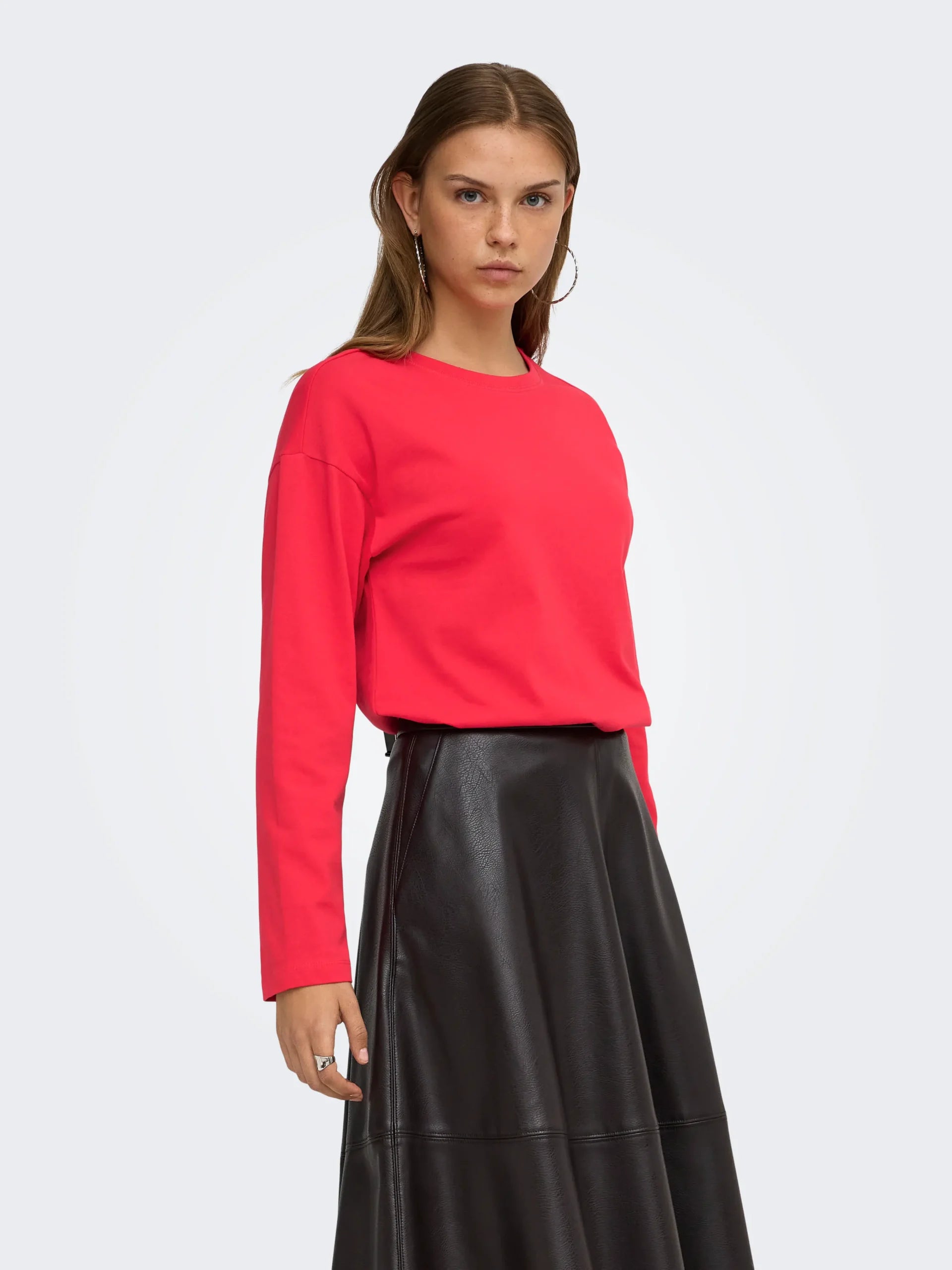 ONLY NEW SOPH L/S O-NECK SOLID TOP C  Lollipop
