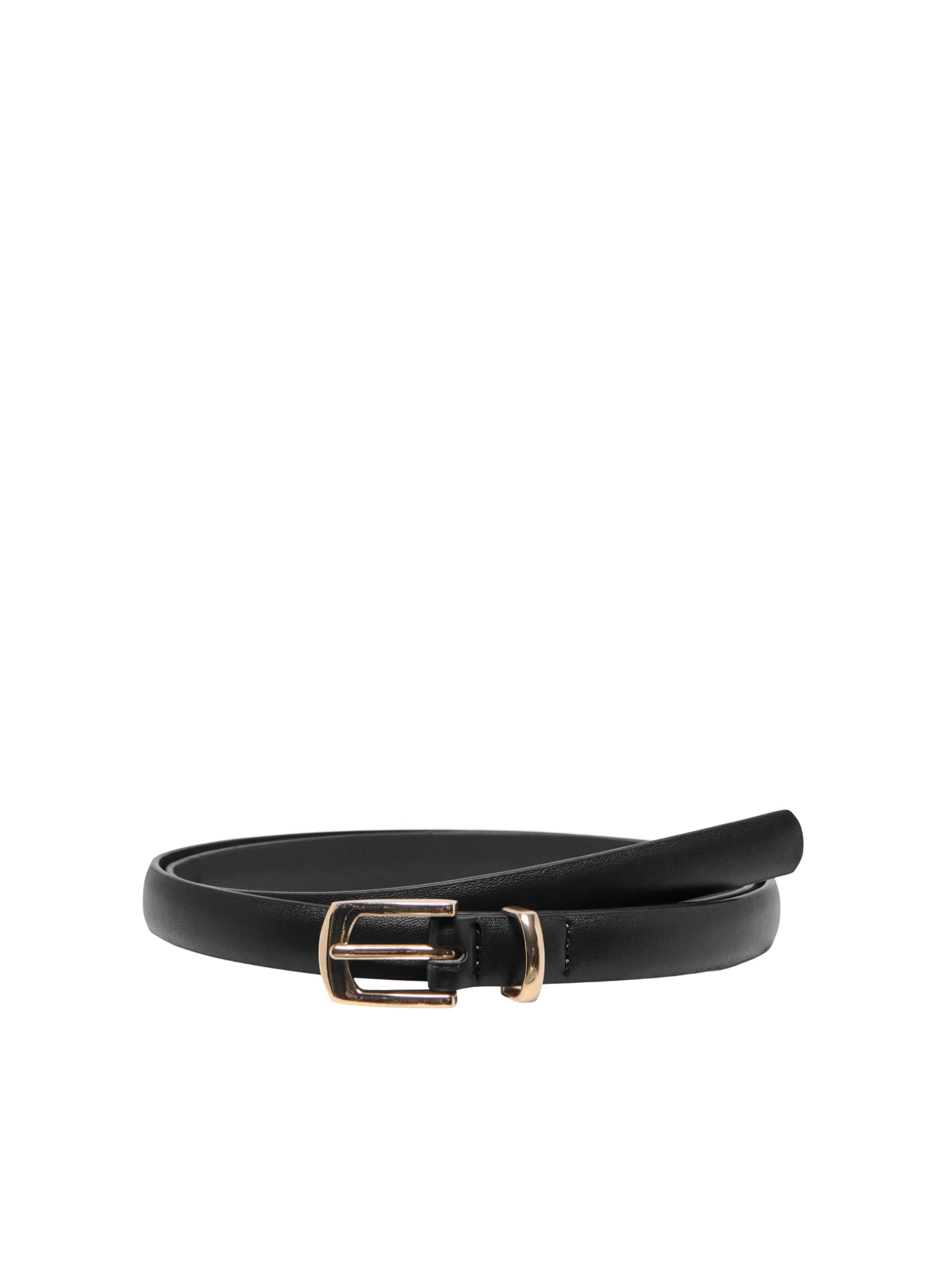 JDY CELLO FAUX LEATH. SLIM BELT HAB NOOS Black LIGHT GOLD BUCKLE