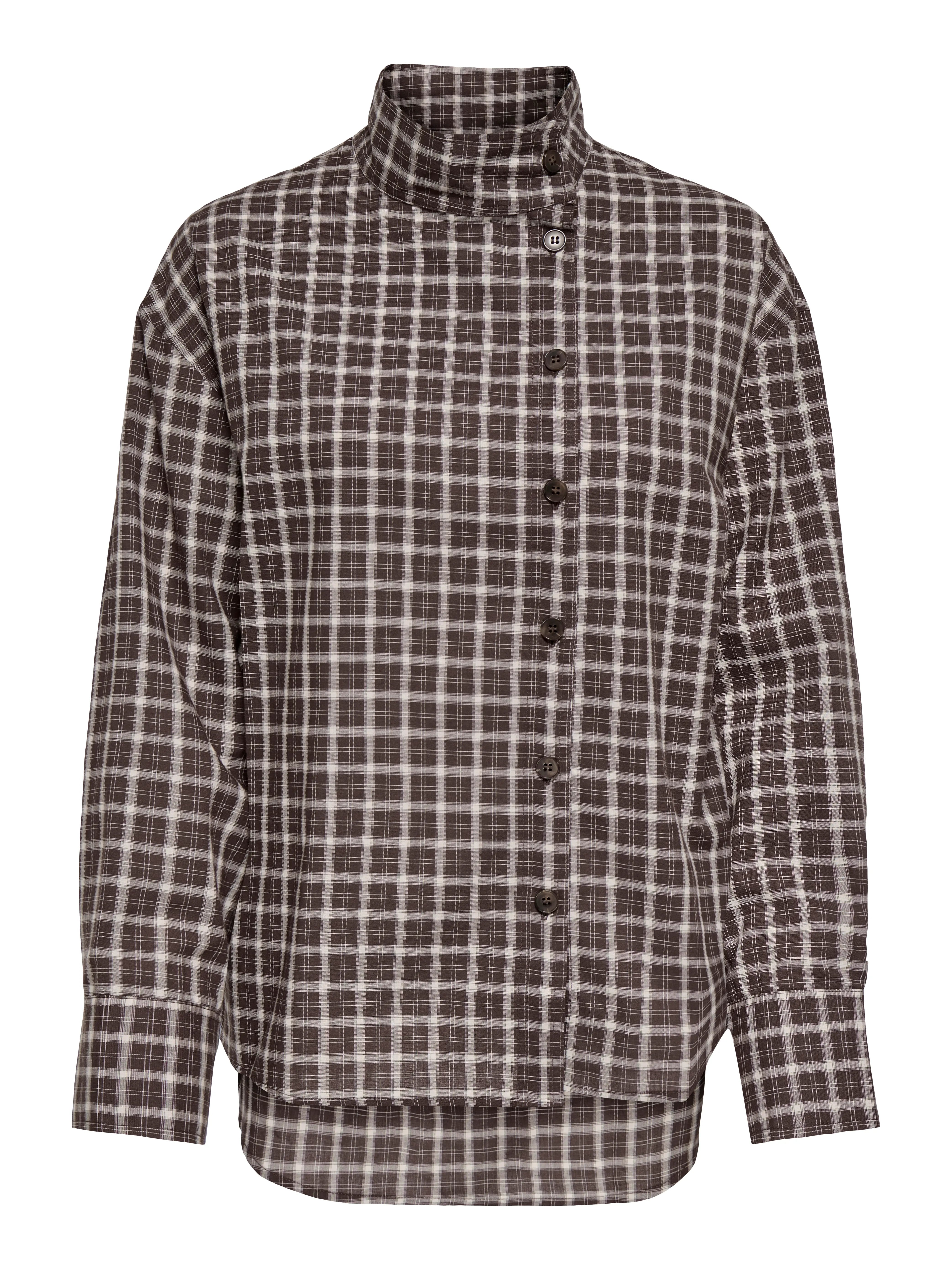 ONLY FREYA CHECK HIGH NECK SHIRT WVN EX