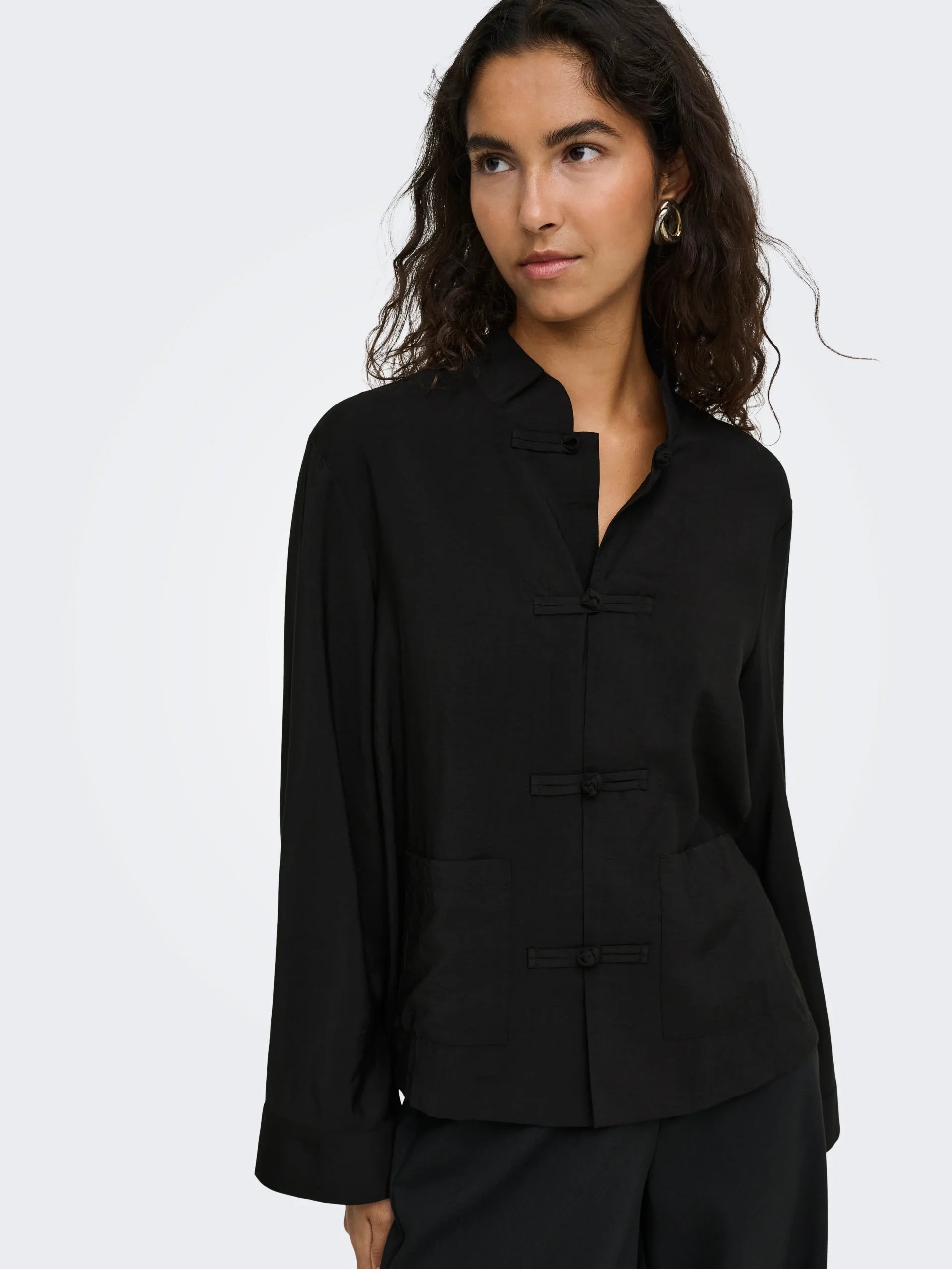 JDY CILLA L/S NAPOLEON SHIRT WVN EXP Black