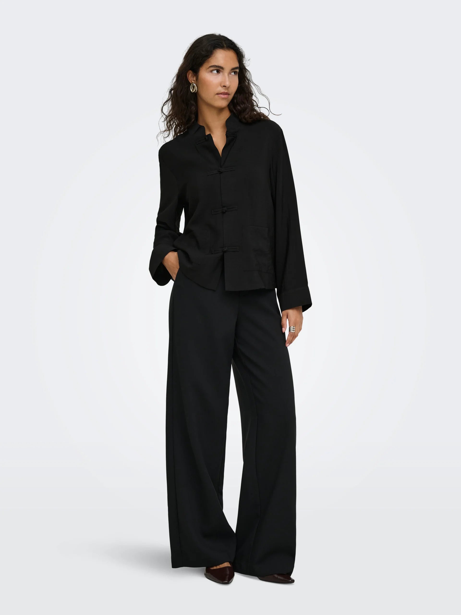 JDY CILLA L/S NAPOLEON SHIRT WVN EXP Black