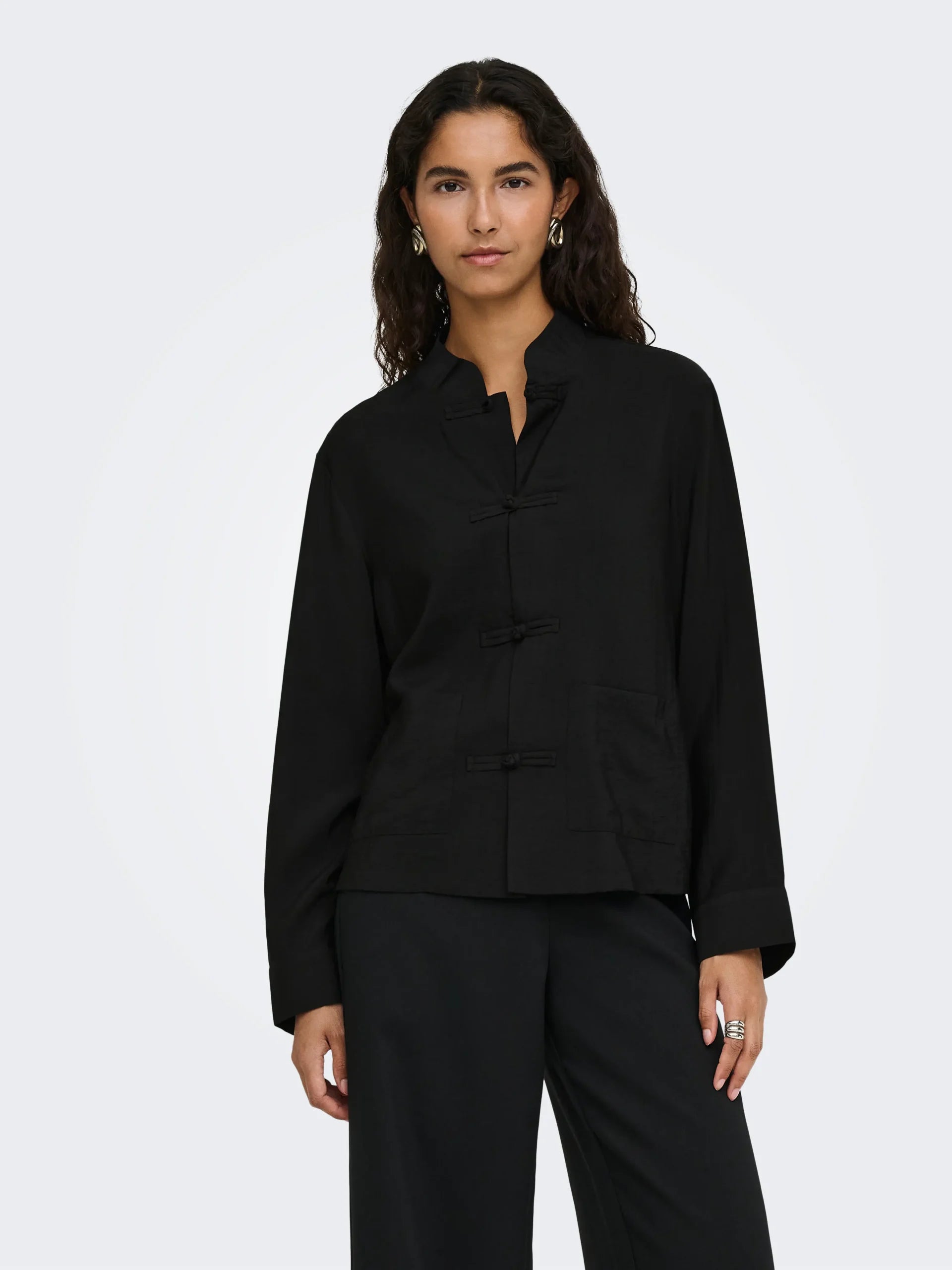 JDY CILLA L/S NAPOLEON SHIRT WVN EXP Black
