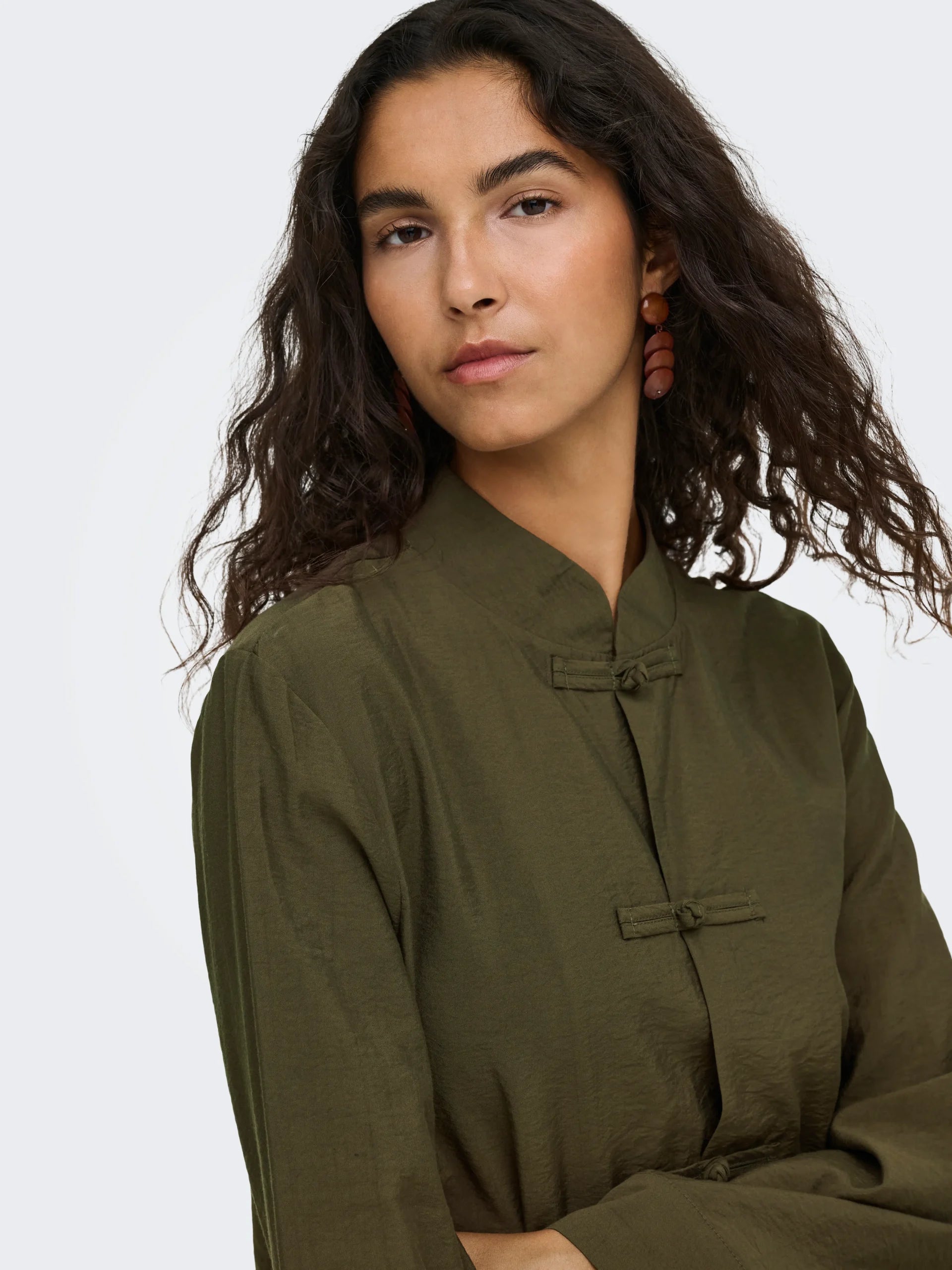 JDY CILLA L/S NAPOLEON SHIRT WVN EXP Slate Black
