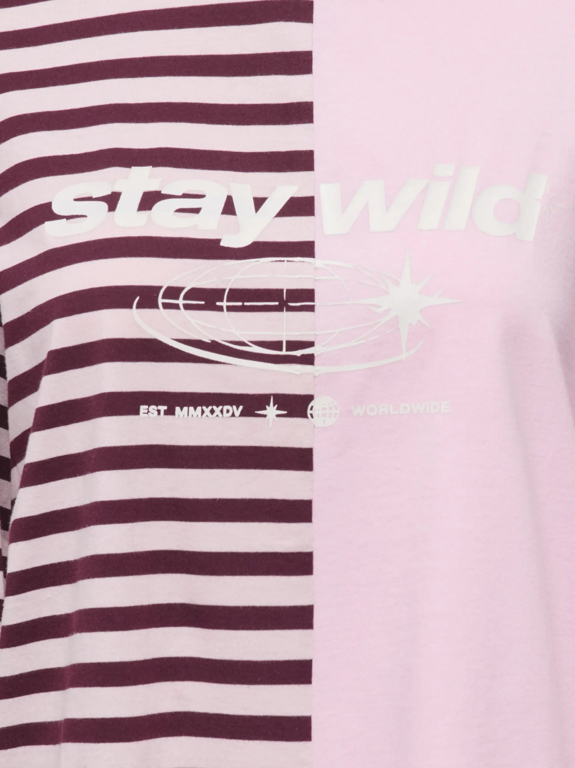 ONLY AVA L/S HALF STRIPED T-SHIRT JRS Chalk Pink WINDSOR WINE STRIPES/ CD TEXT